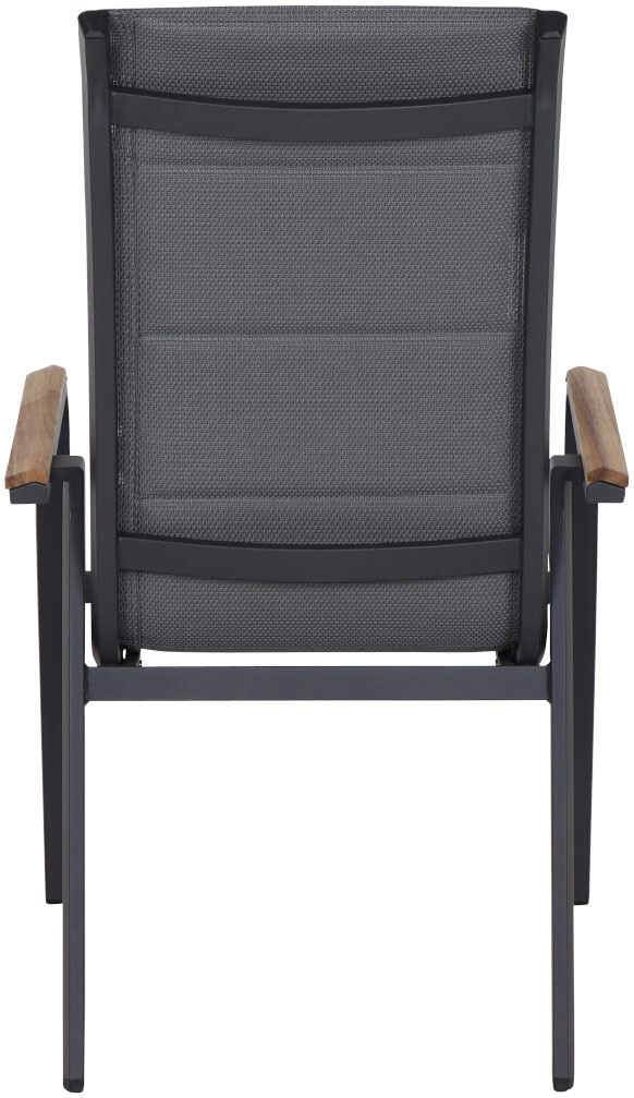 Siena Garden Gartensessel »Tesoro HighBack Stapelsessel 2er-Set« Set, 2 Stk. tlg. Alu, Textil, Teak FSC 100 %