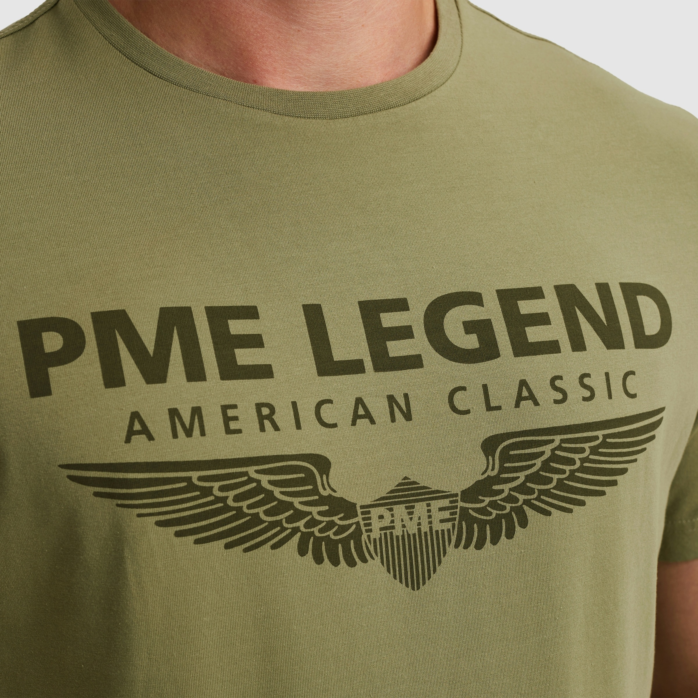 PME LEGEND T-Shirt, eingefasster Rundhalsausschnitt mit Rollkante