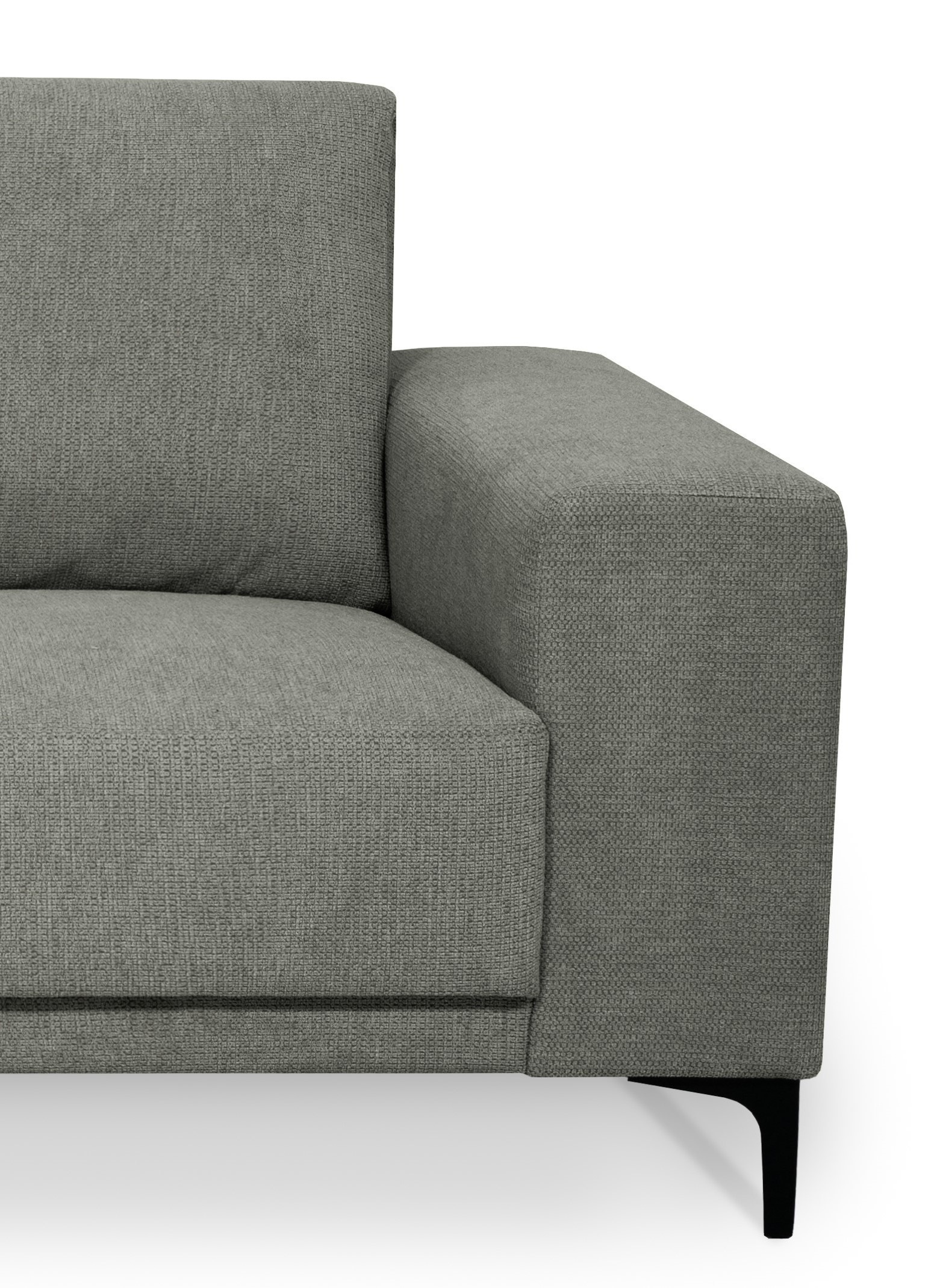 Places of Style Ecksofa »Xander, L-Form,«, Breite 289 cm, Webstoff, Soft-Touch Chenille, schwarze Metallfüßen