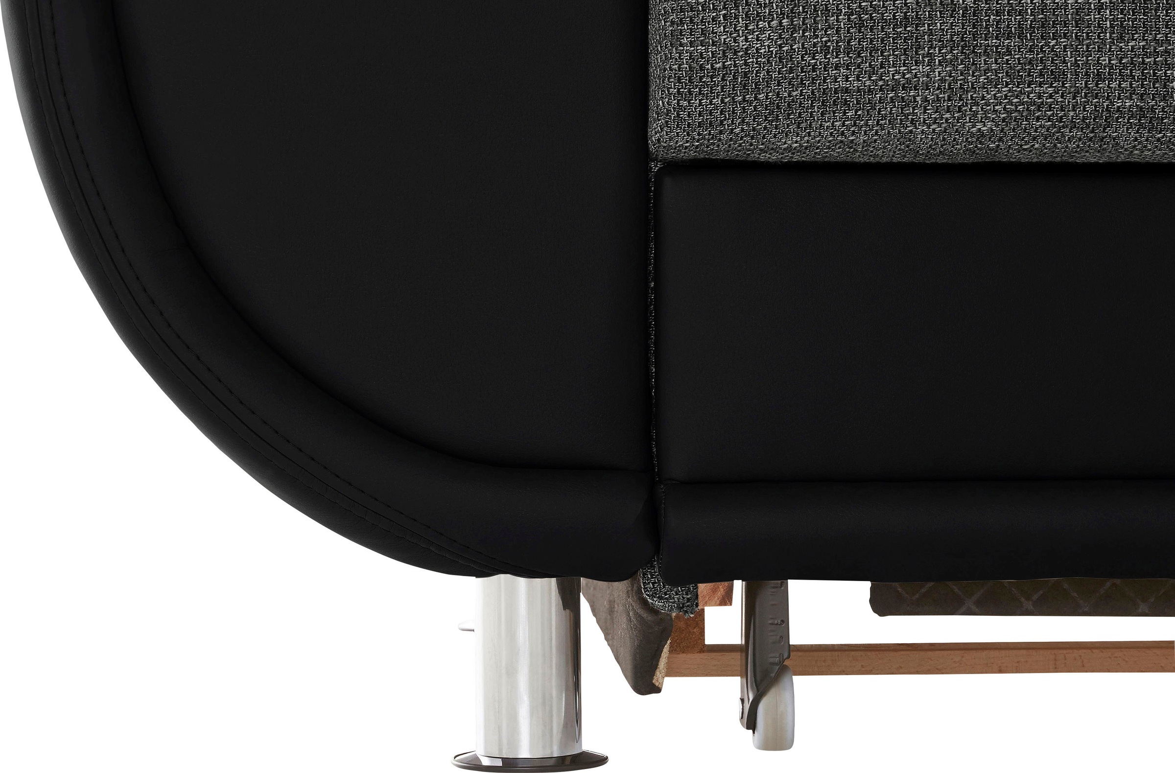 TRENDMANUFAKTUR Ecksofa »Rondo 3, zeitlos und modern, im Materialmix, L-Form«, wahlweise Federkern für hohen Sitzkomfort, wahlweise Bettfunktion