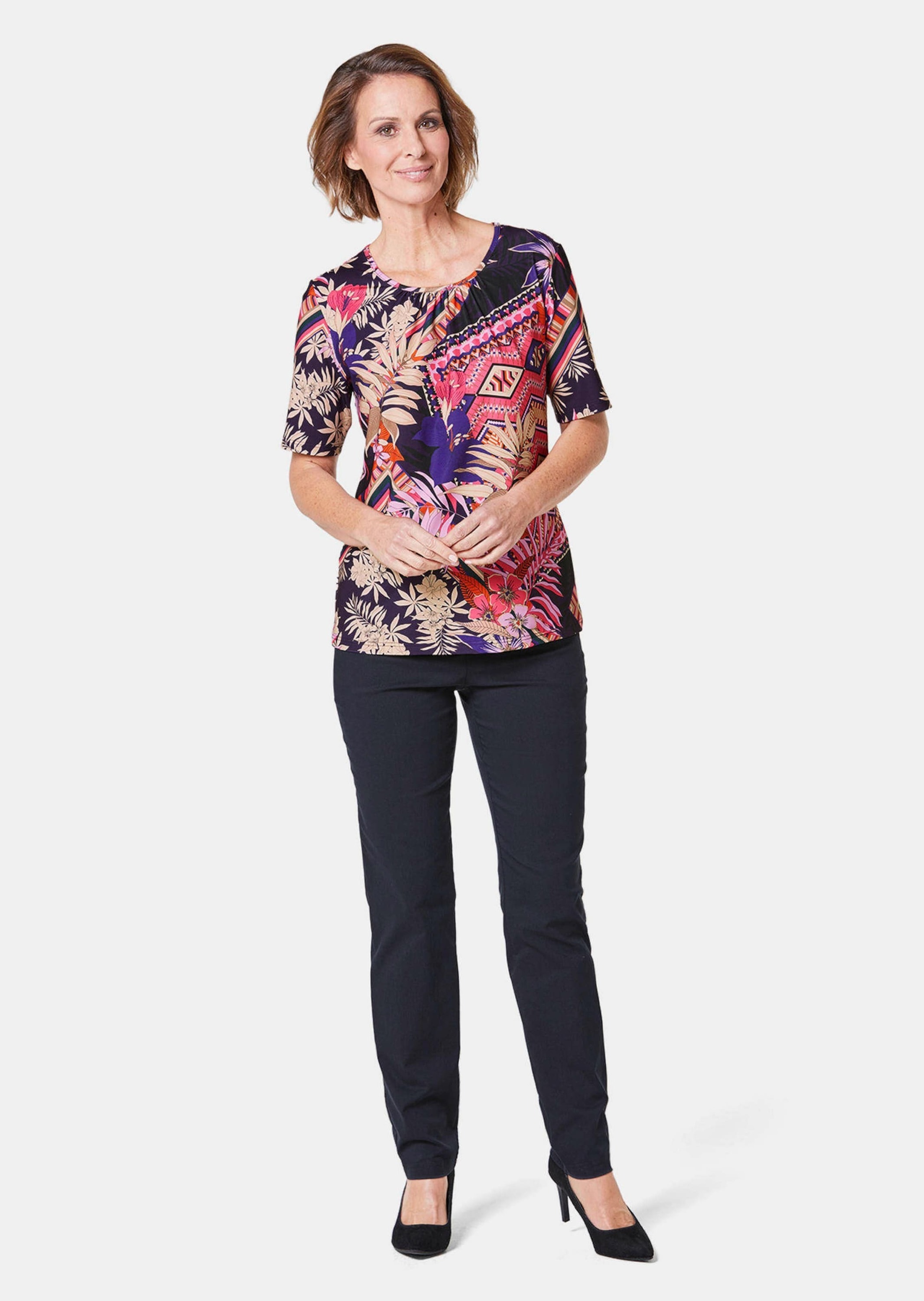 GOLDNER Print-Shirt "Stretchbequemes Shirt mit extravagantem Druck" günstig online kaufen
