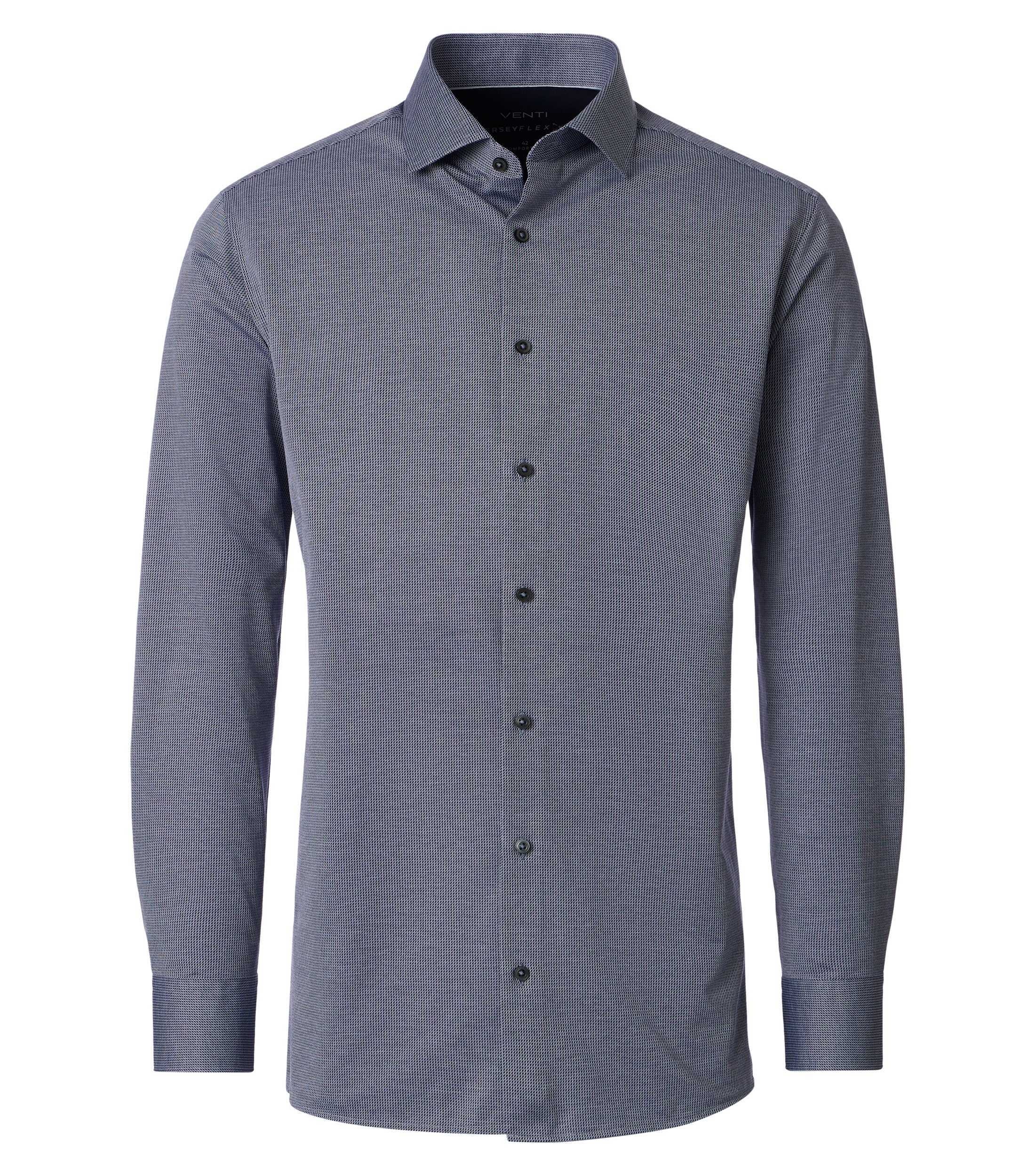 Businesshemd VENTI "VENTI Businesshemd uni", Herren, Gr. 40, Normalgrößen, blau, 55% Baumwolle, 45% Polyester, unifarben, comfort fit, Hemden