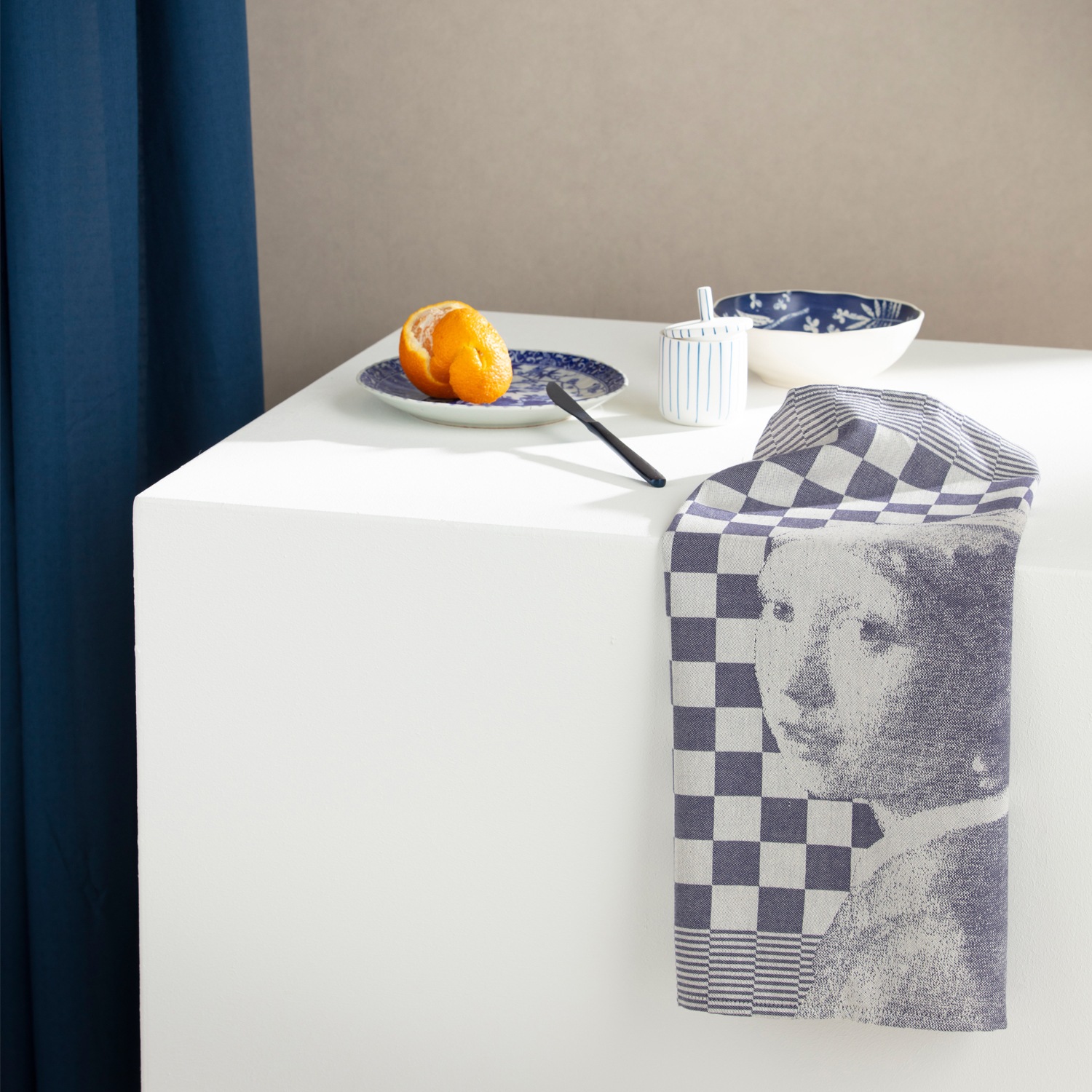 Thumbnail - DDDDD Geschirrtuch "DDDDDD Kombi-Set, Girl with a pearl, 60 x 65 cm, (2er-Pack)" schnell trocknend, 100% Baumwolle, viel...