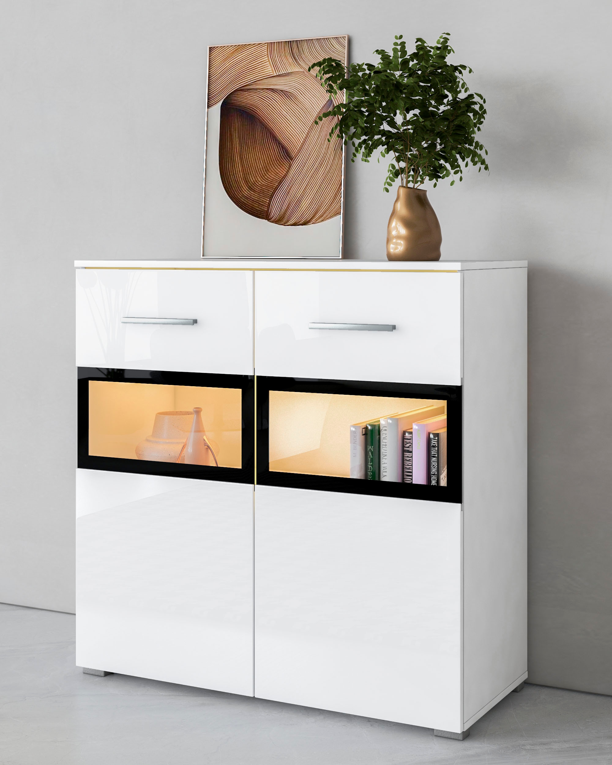 INOSIGN Sideboard "Sarah", Breite 91 cm, Türen mit Glaseinsatz