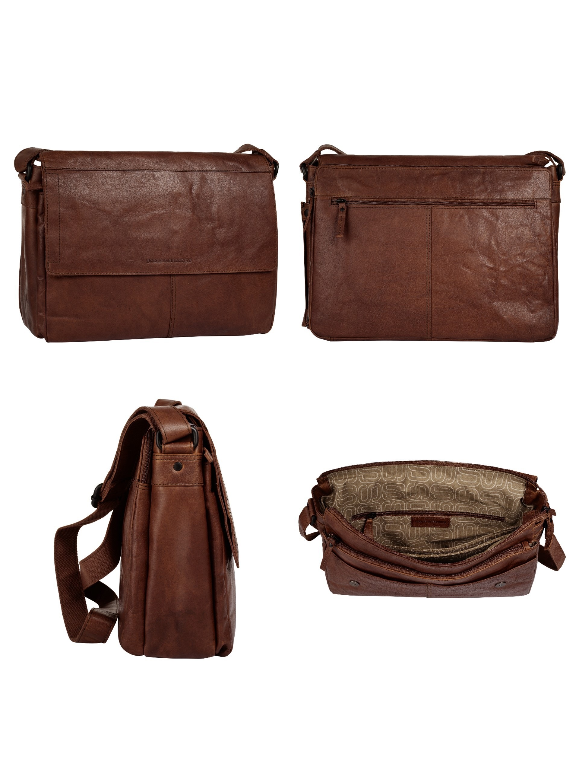 Spikes & Sparrow Messenger Bag, echt Leder