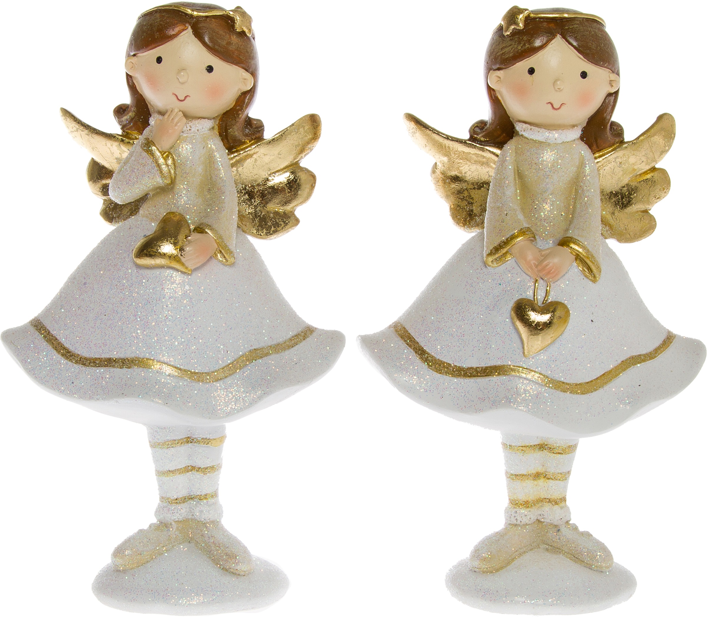 Myflair Möbel & Accessoires Engelfigur "Mit Herz, Weihnachtsdeko", aus Polyresin, Höhe ca. 15,5 cm