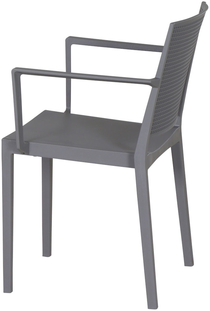 Siena Garden Gartensessel »Square 2er Set Stapelsessel grau« Set, 2 Stk. tlg. Gestell, Polypropylen/Glasfaser