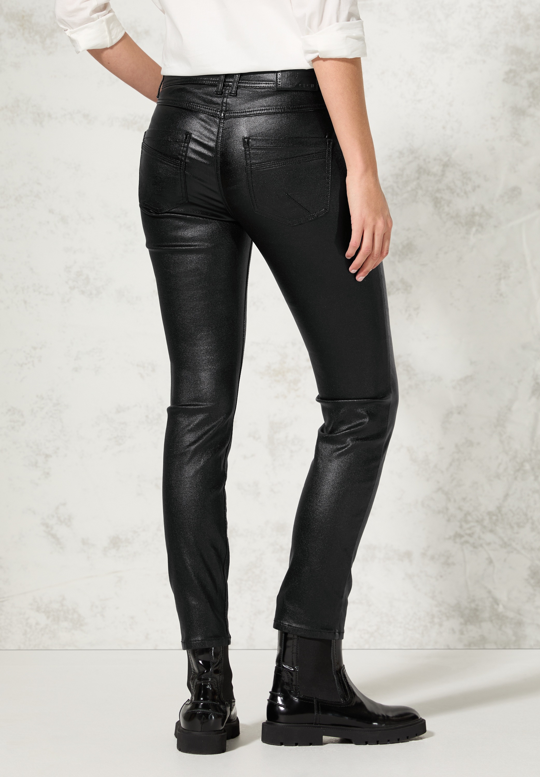 STREET ONE Lederimitathose, 5-Pocket-Style