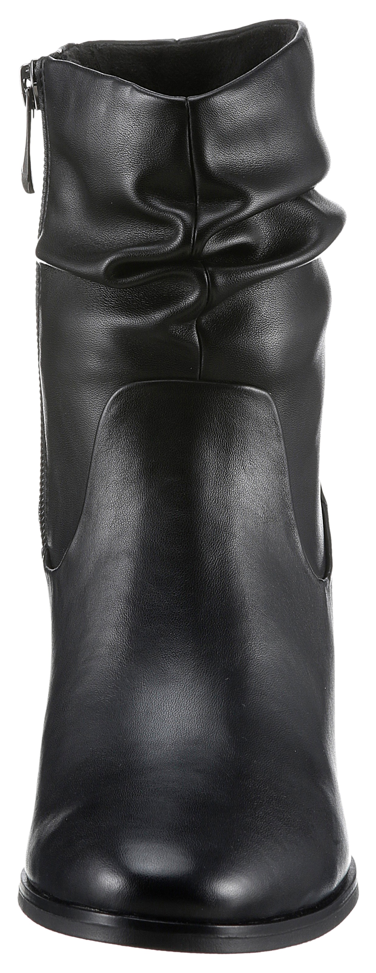 MARCO TOZZI Stiefelette, Blockabsatz, Businessschuh mit Falten im slouchy Look