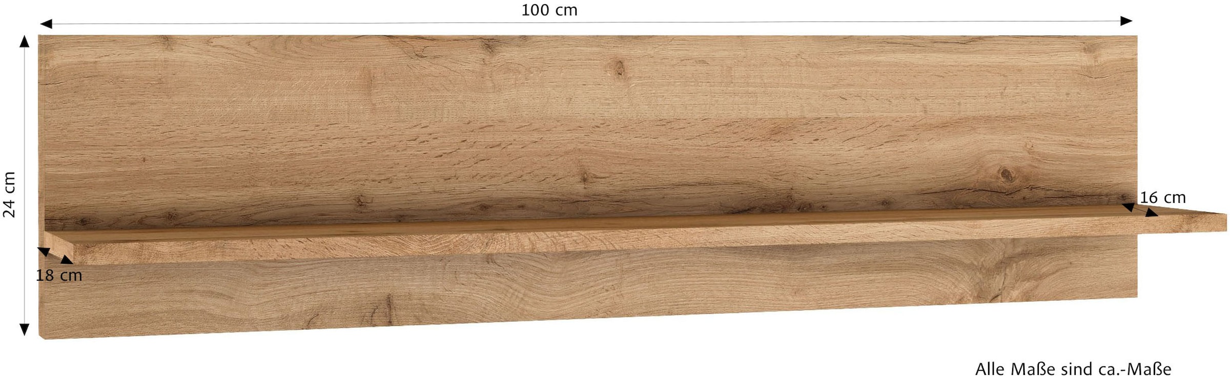 KOCHSTATION Ablageregal »KS-Virginia,neu in verbesserter Ausführung« Stauraum, offene Ablage,  Maße (B/H/T): ca. 100/24/18 cm, Regal für Deko und Gewürze