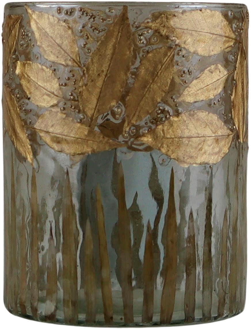 Windlicht »Kerzenhalter Blätter, aus Glas«, (1 St.), Stumpenkerzenhalter, Höhe ca. 13 cm