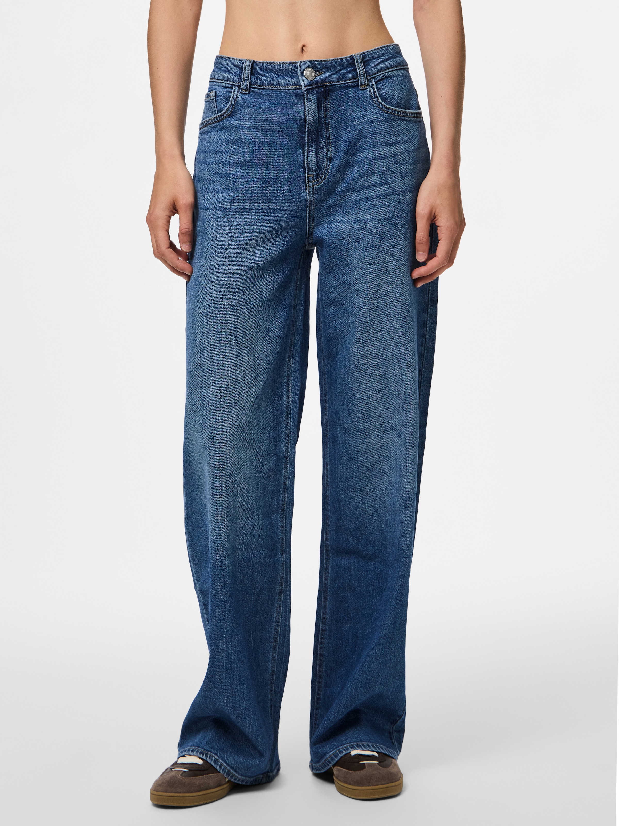 pieces Weite Jeans "PCSILKE MW WIDE JEANS MB NOOS BC" günstig online kaufen