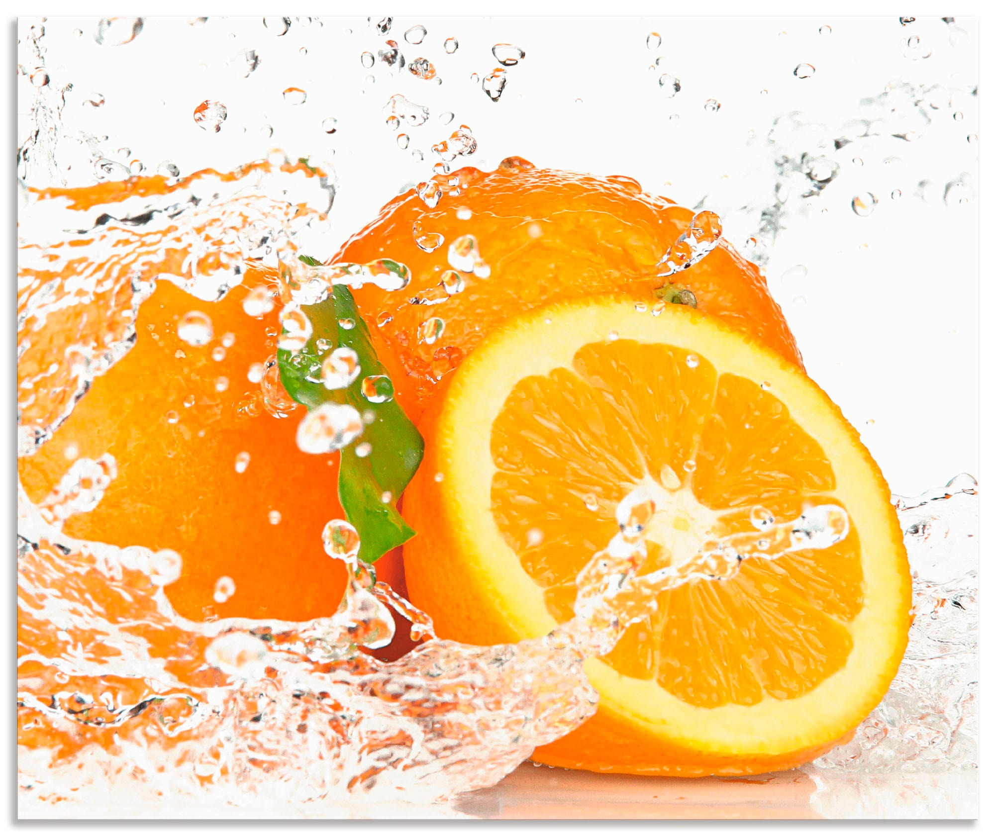 Artland Küchenrückwand »Orange mit Spritzwasser«, (1 tlg.), Alu Spritzschutz mit Klebeband, einfache Montage