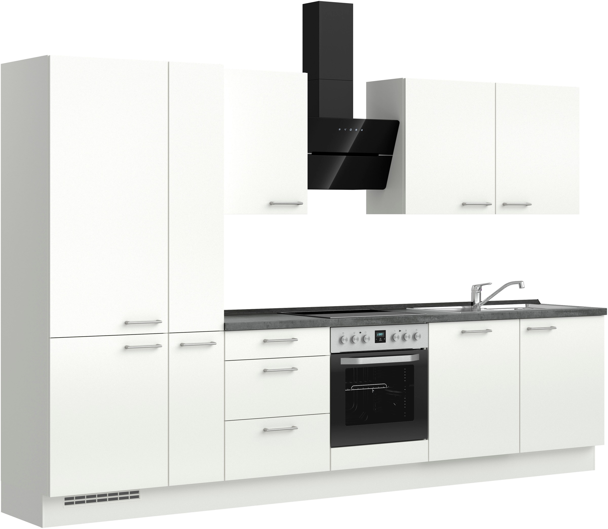 nobilia® Küchenzeile »"Laser II"«, vormontiert, Ausrichtung wählbar, Breite 330 cm, wahlw. mit E-Geräten