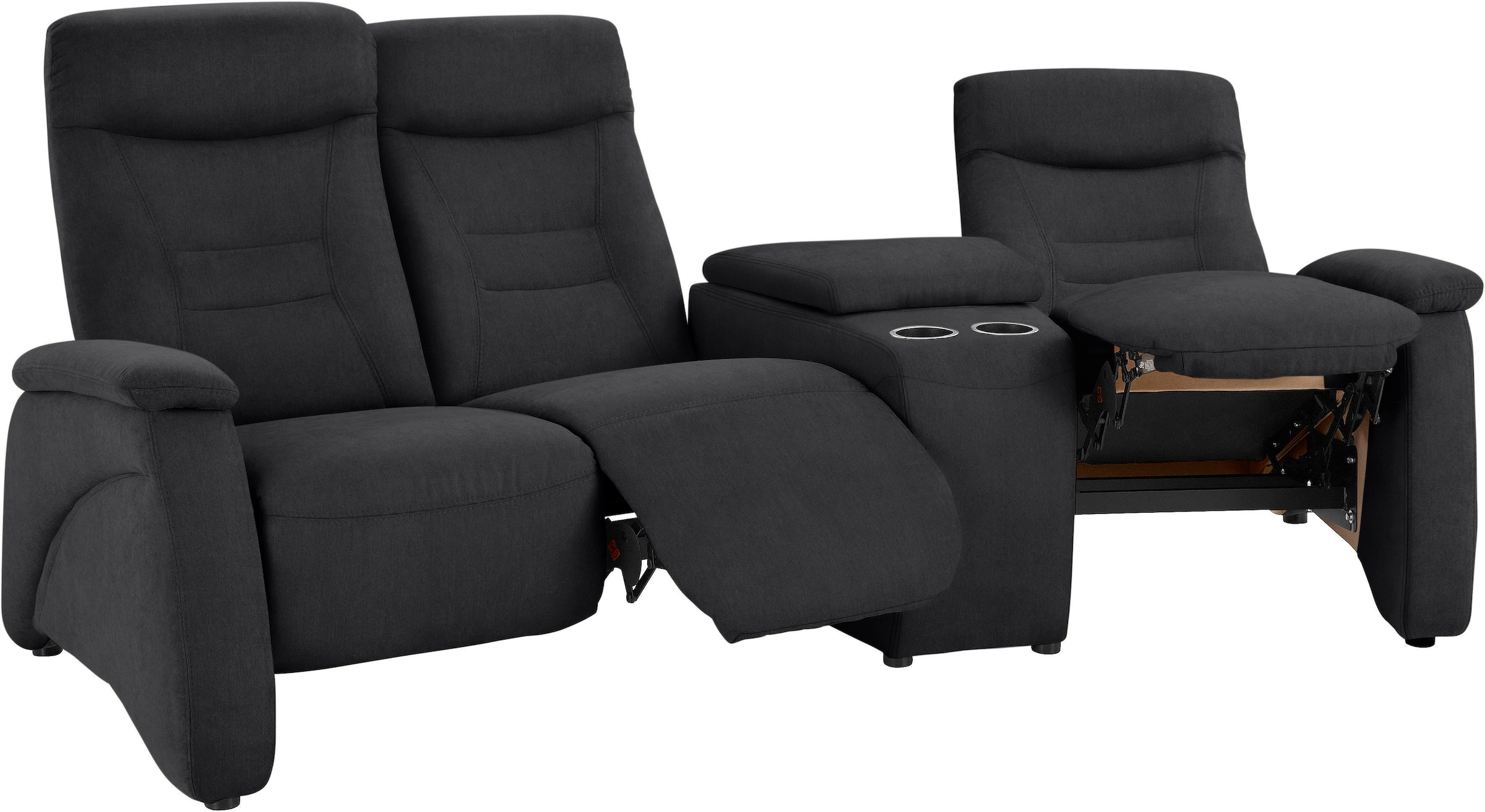 exxpo - sofa fashion 3-Sitzer »Ascoli, Kinosofa mit hohem Sitzkomfort, bequeme Armlehnen«, inkl. Relaxfunktion, Ablage und Staufach, hohe Rückenlehne