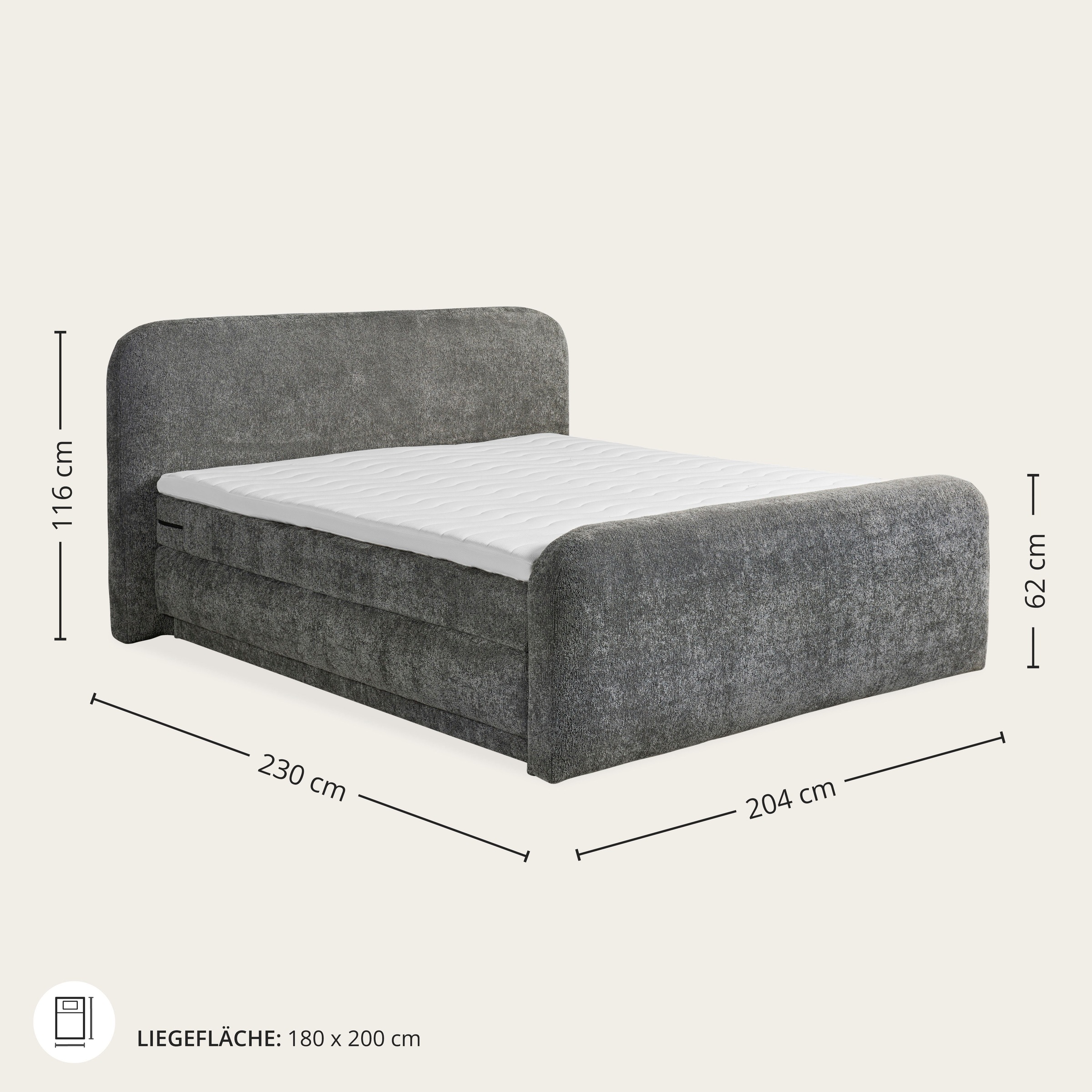 ED EXCITING DESIGN Boxspringbett »Arusa«