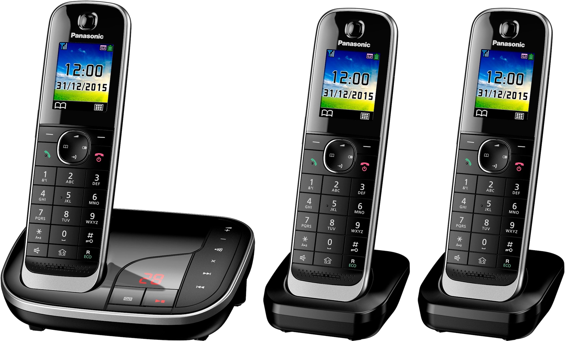 Panasonic Schnurloses DECT-Telefon »KX-TGJ323«, (Mobilteile: 3), mit Anrufbeantworter