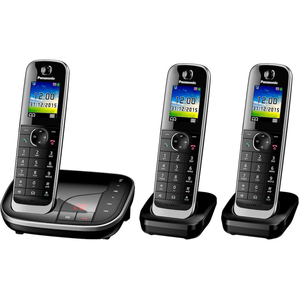 Panasonic Schnurloses DECT-Telefon »KX-TGJ323«, (Mobilteile: 3), mit Anrufbeantworter