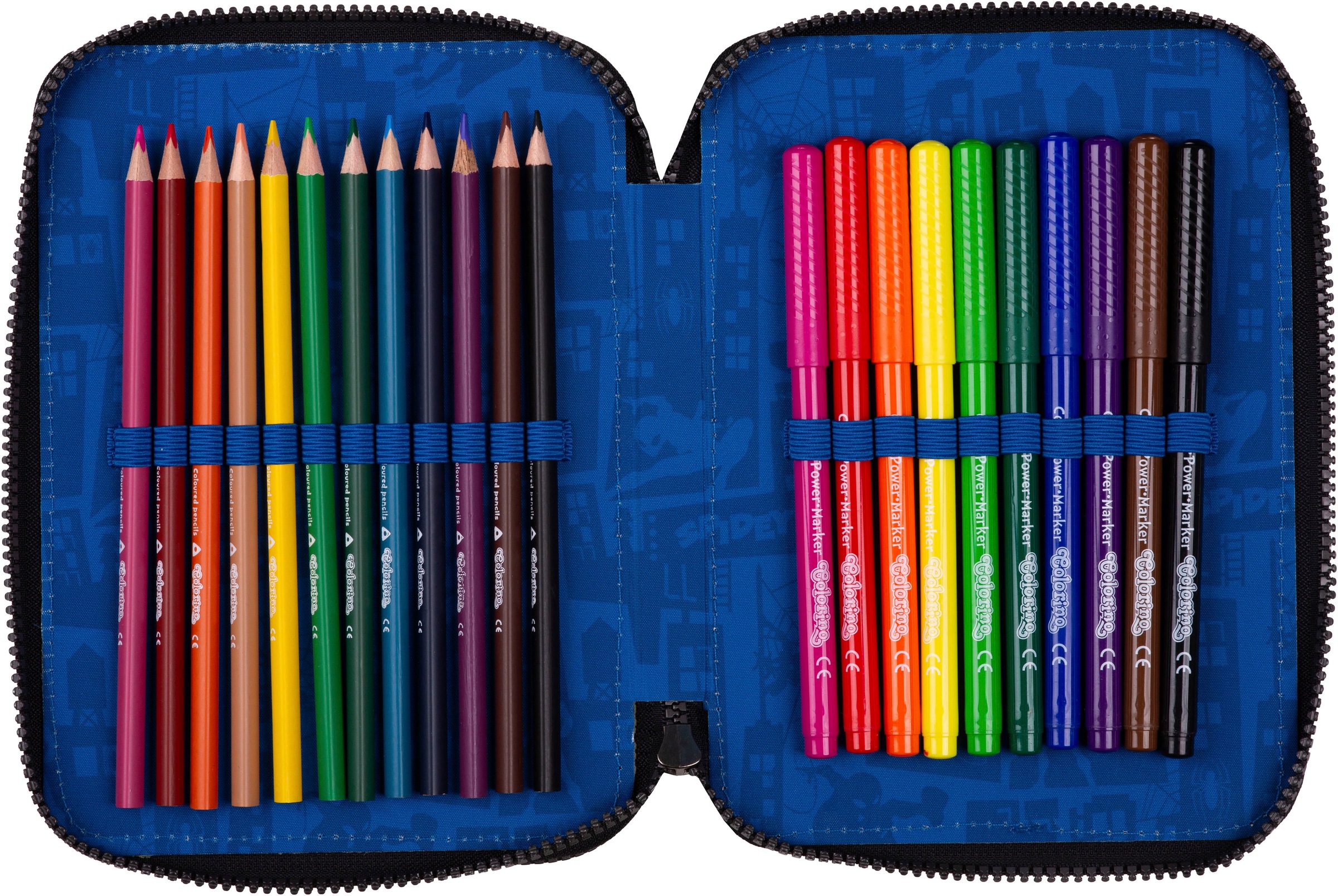 Thumbnail - CoolPack Federmäppchen "Etui XL, Marvel, Spider Man, mit 2 Reißverschlüssen", befüllt