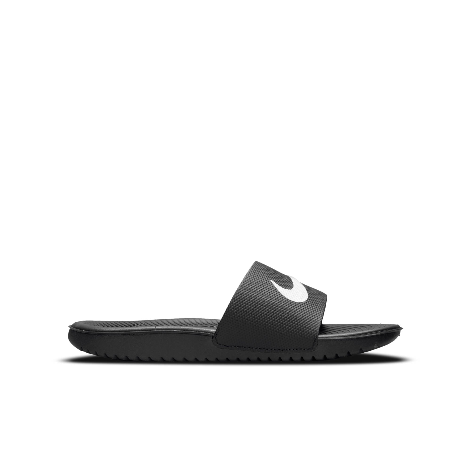 Badesandale NIKE SPORTSWEAR "Kawa (GS)", Mädchen, Gr. 35, schwarz-weiß (schwarz, weiß), Synthetik, unifarben, Schuhe Badelatschen Pantolette, Badelatschen für Kinder & Jugendliche