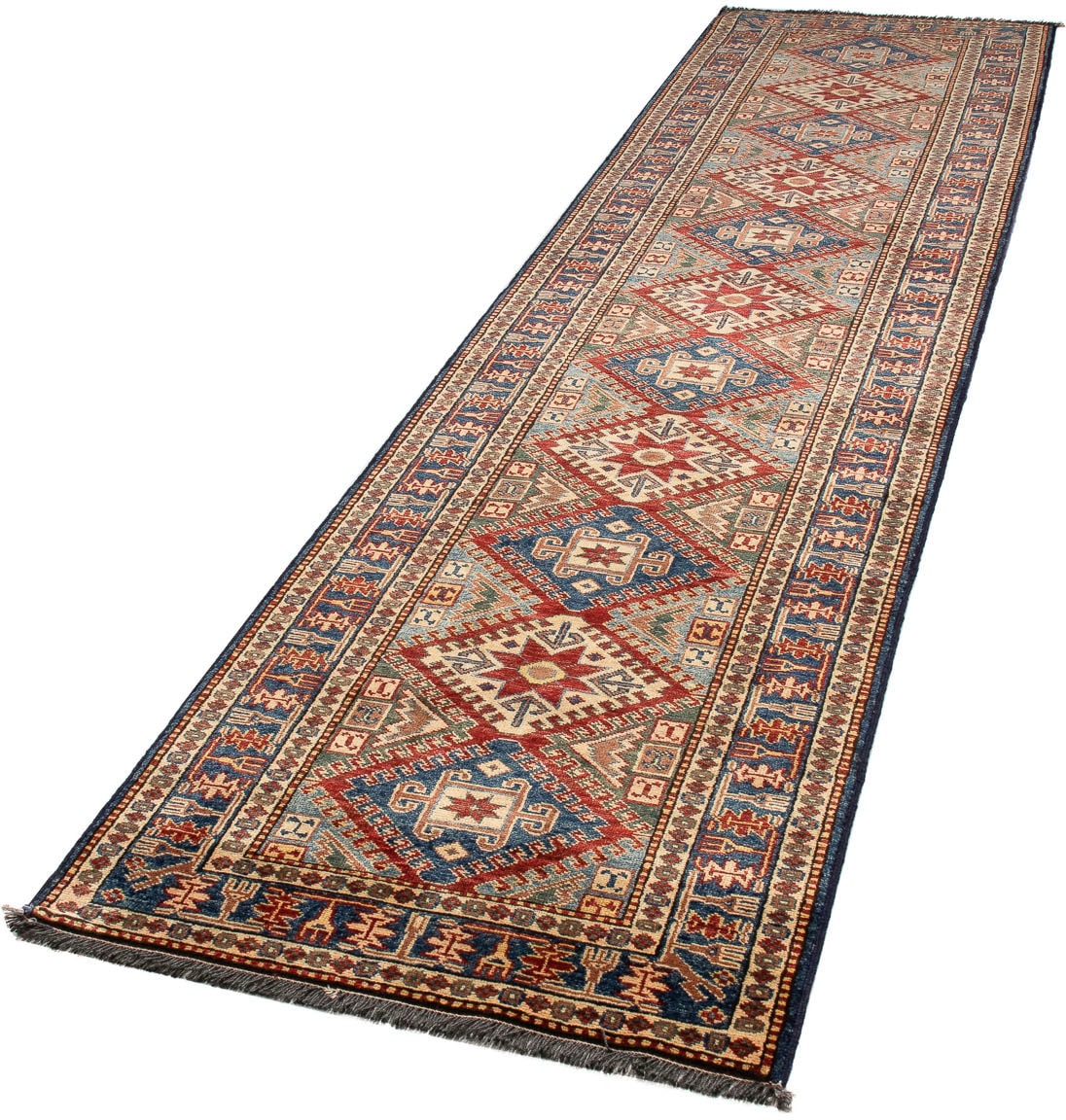 morgenland Orientteppich "Ziegler - Kazak - 310 x 74 cm - mehrfarbig", rechteckig, 6 mm Höhe, Wohnzimmer, Handgeknüpft, 