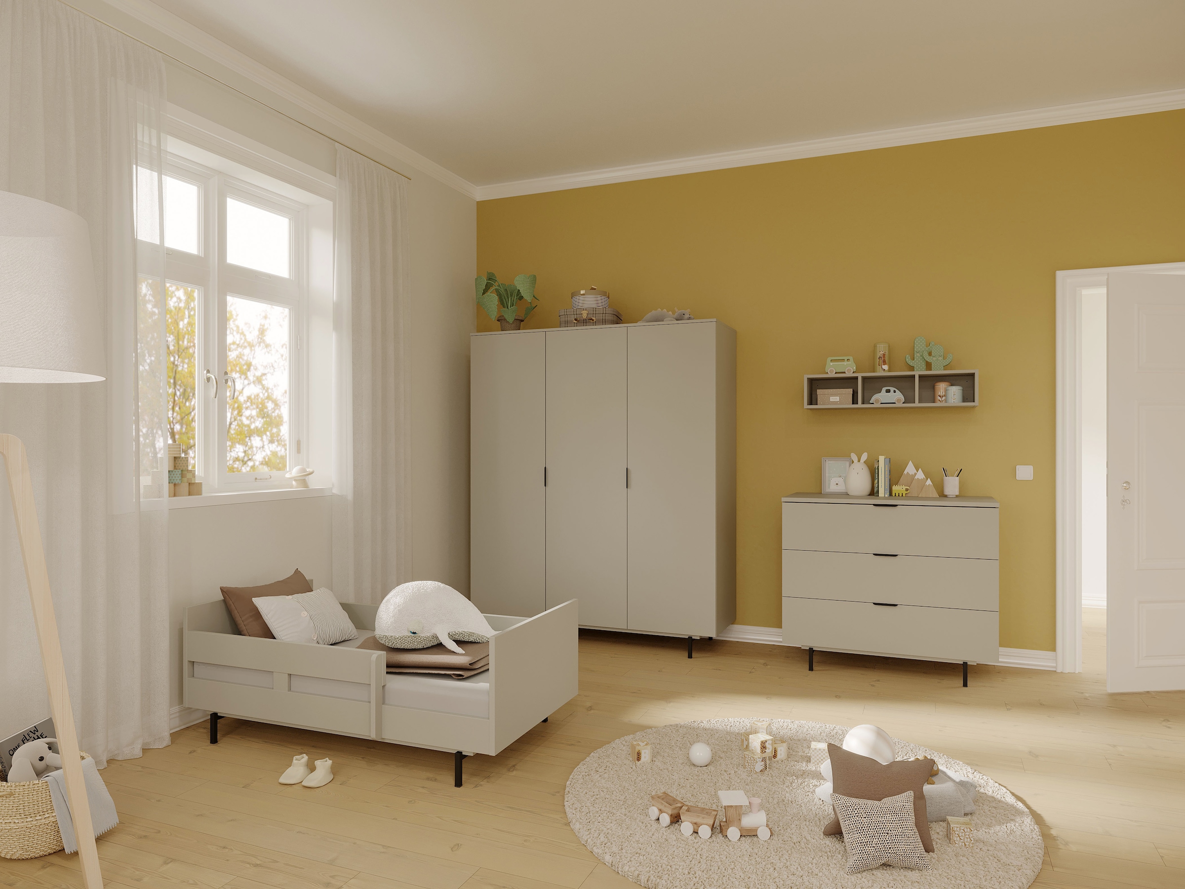 GERMANIA Babybett »Tomino«, (1 tlg.), inkl. Umbauseiten, B/H/T 144/87/75 cm, belastbar bis 100 kg