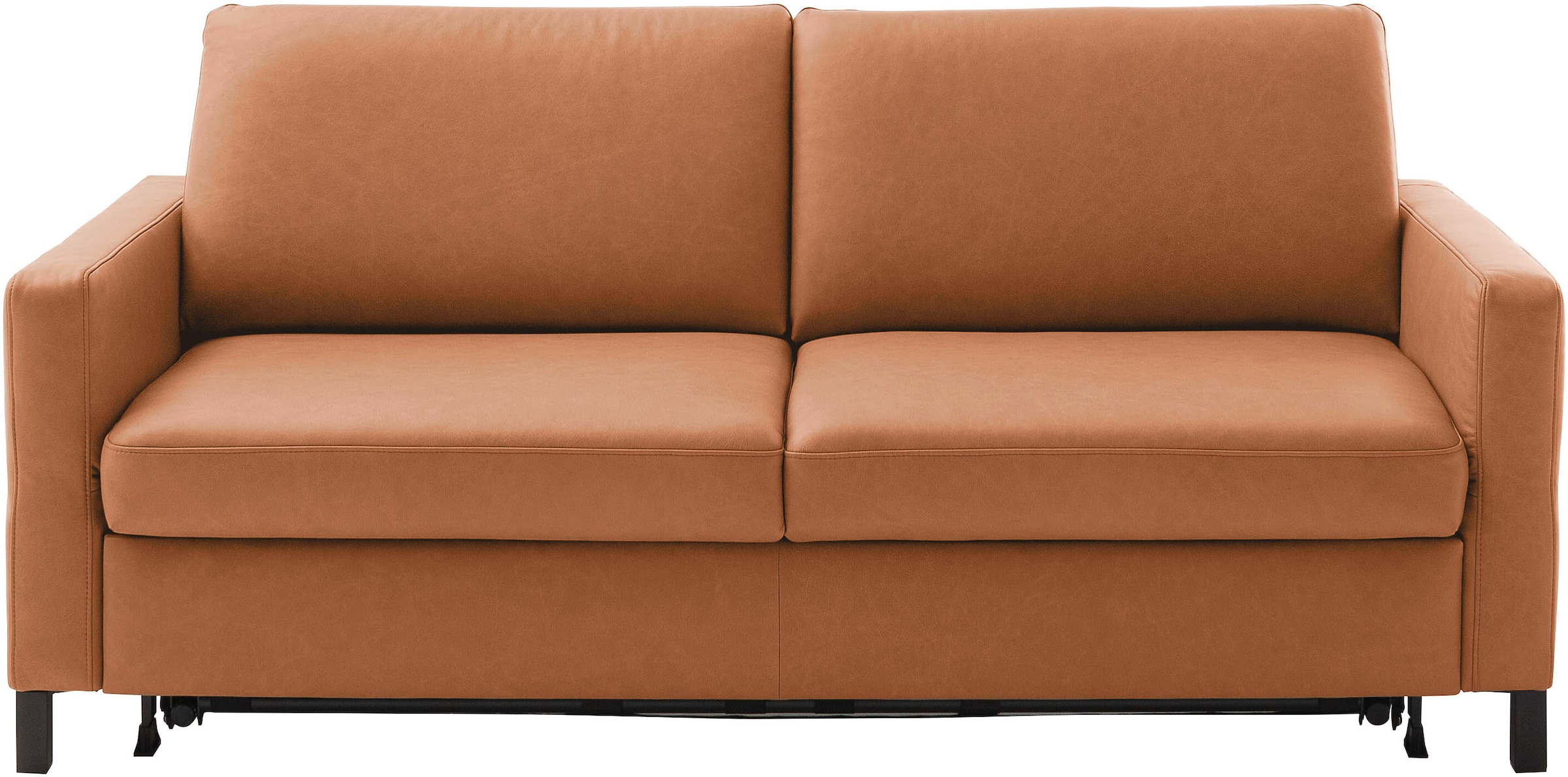 Schlafsofa HOME AFFAIRE, B:208cm H:86cm T:102cmcognac, 100% Leder, Jugendzimmer, Sofas, "Calestra, Lederbezug, 3-Sitzer mit Kaltschaummatratze,