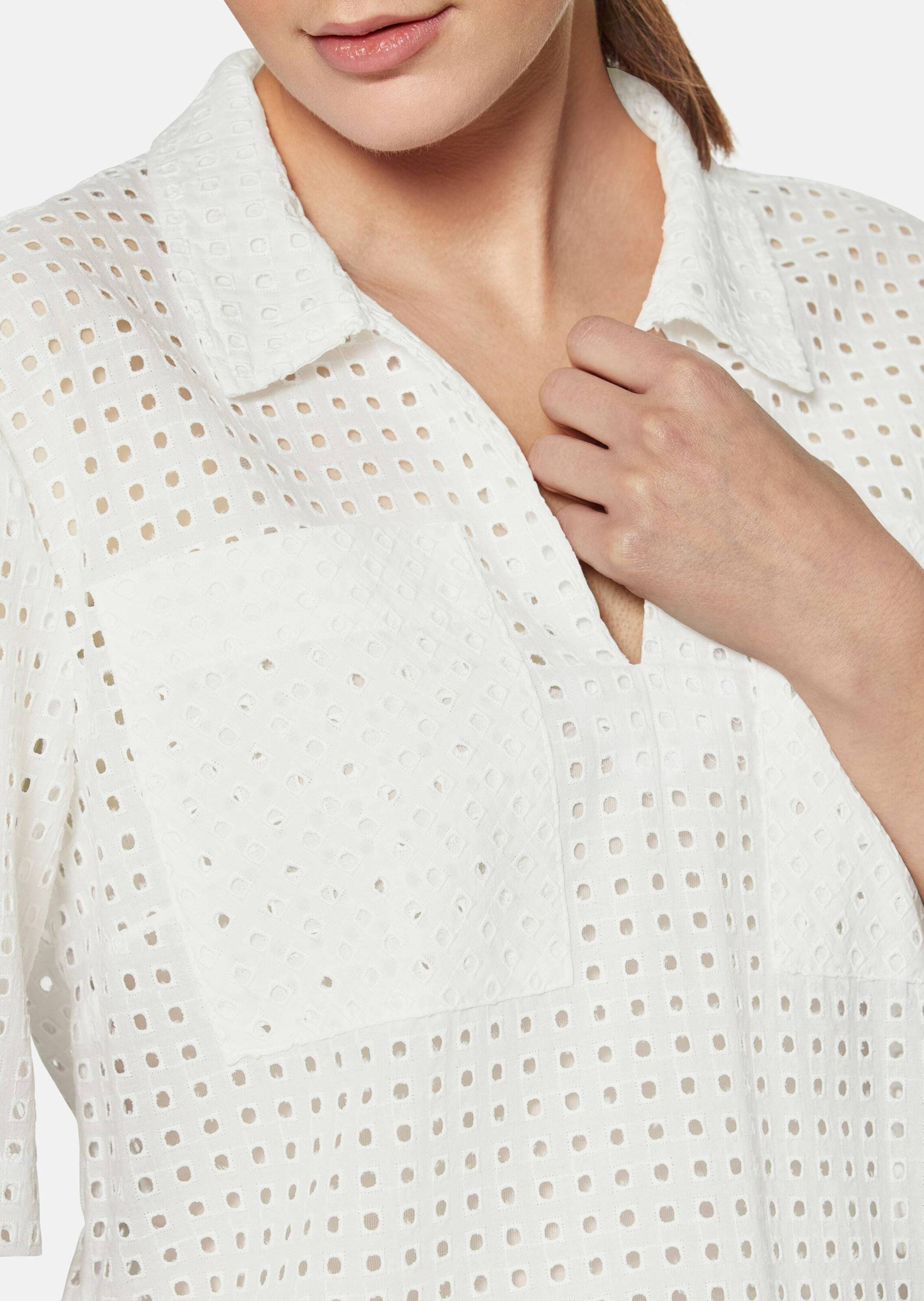 MADELEINE Kurzarmbluse »Bluse Kurzarm-Bluse im Boxy-Style mit Lochstickerei«