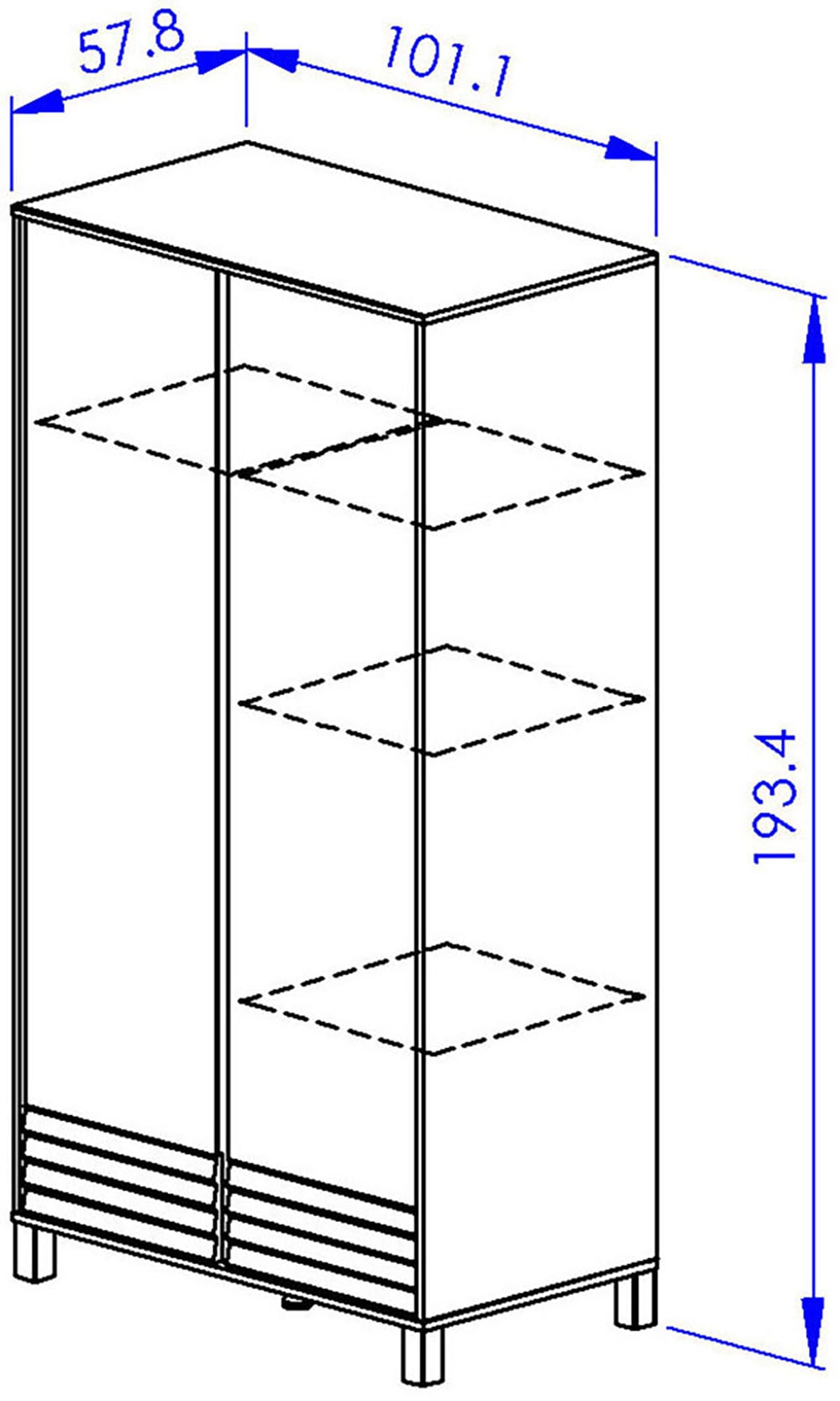 Gami Kleiderschrank »Achille Kleiderschrank mit 2 Türen« Voll ausgestatteter Kleiderschrank mit Kleiderstangen und Einlegeböden