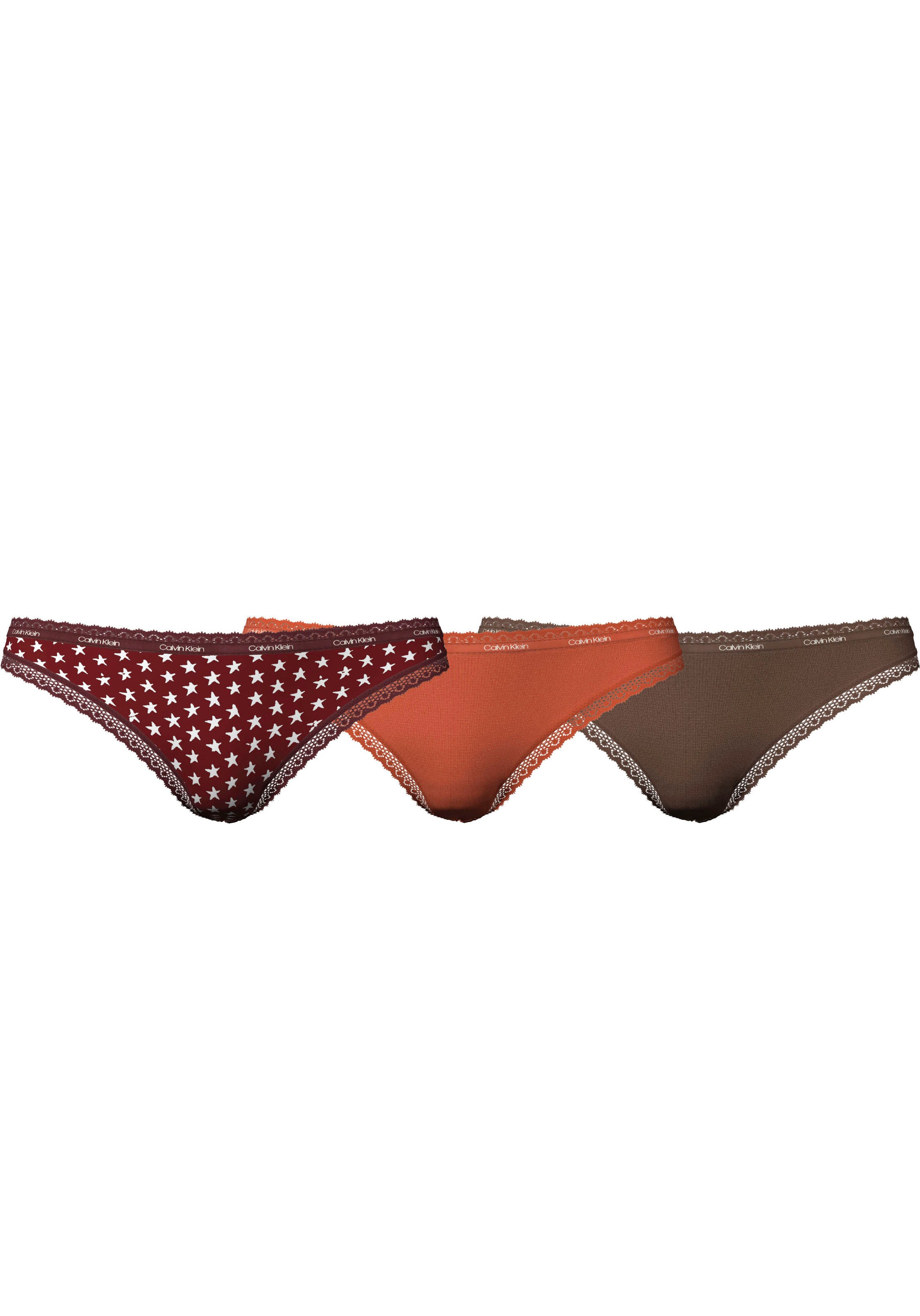 Calvin Klein Slip (Packung 3 St. 3er-Pack) mit modischer Spitze