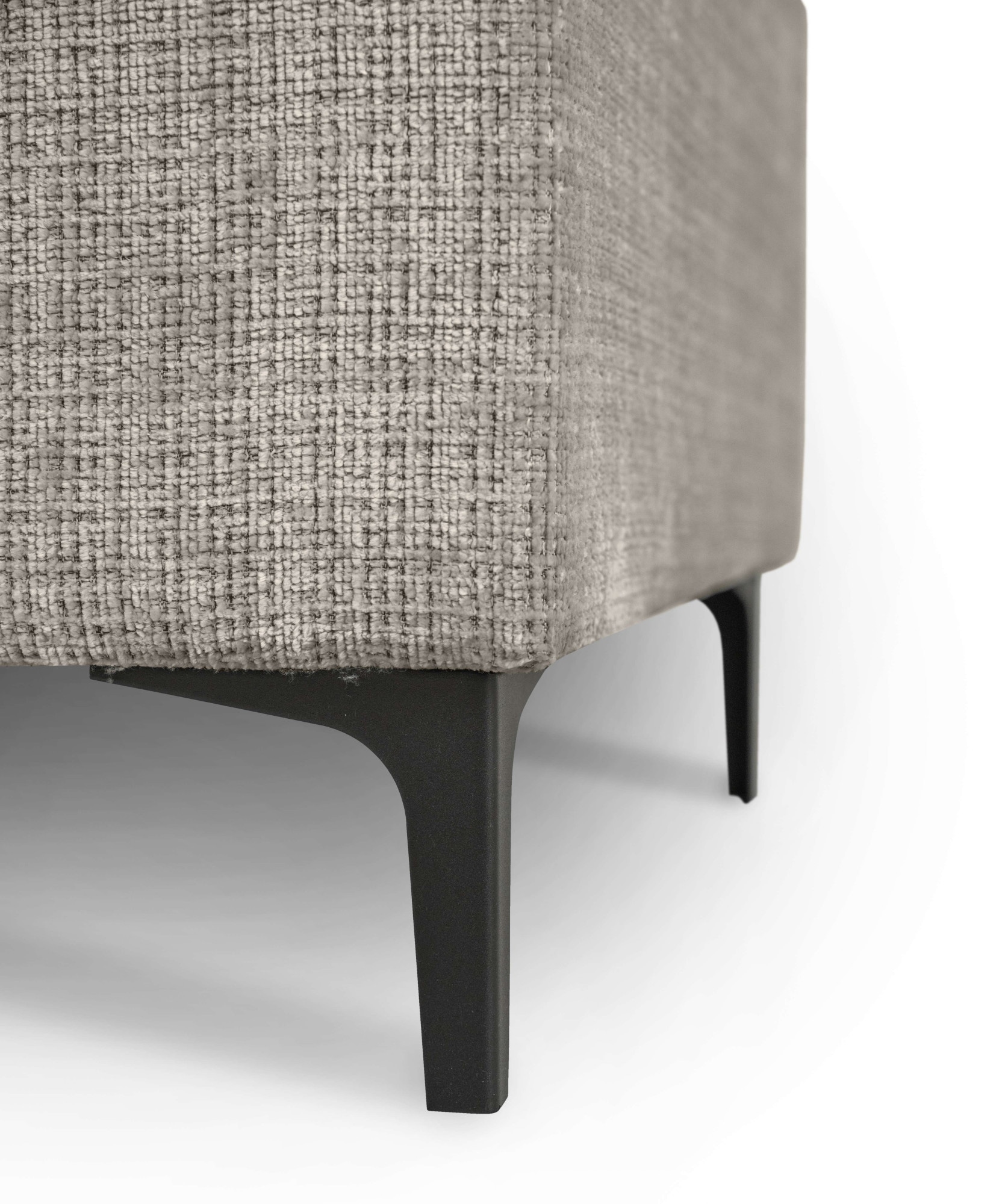 Places of Style Ecksofa »Polsterecke Oland, Struktur, Flachgewebe, Luxus-Microfaser, Boucle«, L-Form, 289 cm, Wellenunterfederung, Skandi-Design, Metallfüße