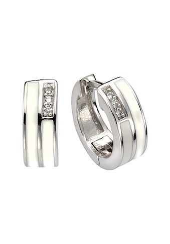 Paar Creolen »925/- Sterling Silber Zirkonia«