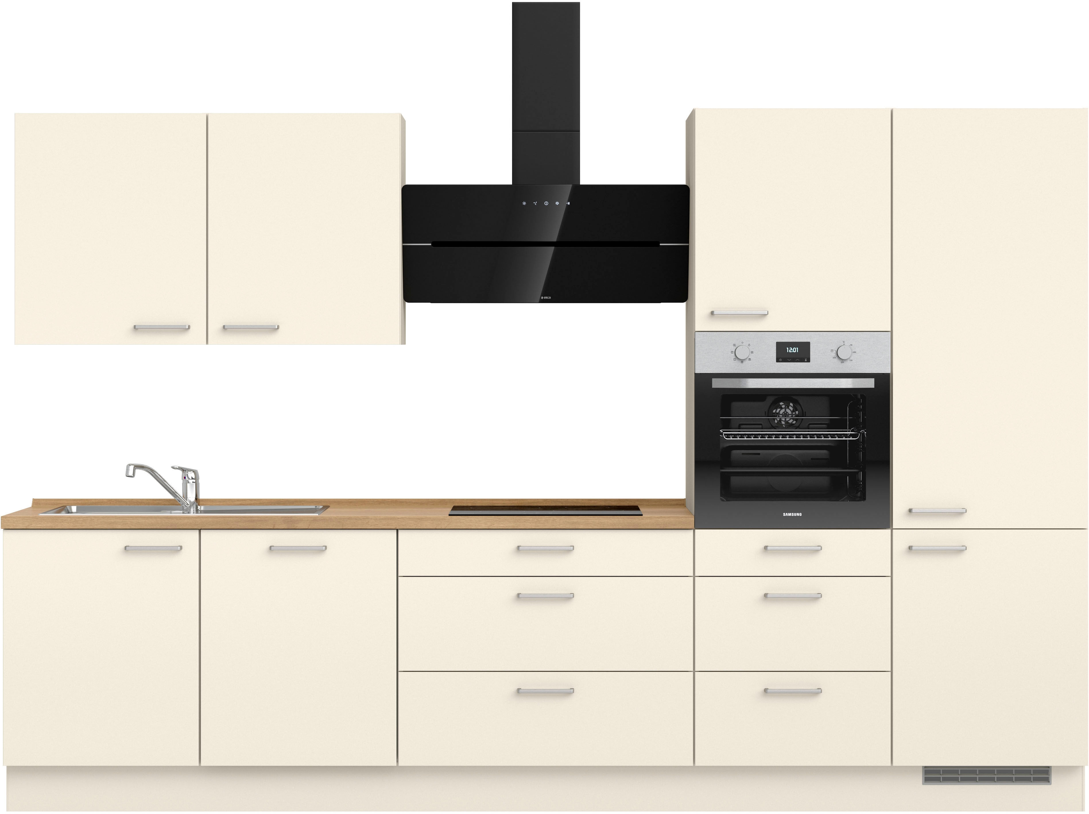nobilia Küchenzeile ""Touch II", NEU: individuell anpassbar mit gratis Profi-Beratung" vormontiert, Breite 330 cm, Ausrichtung wählbar, wahlw. mit E-Geräten