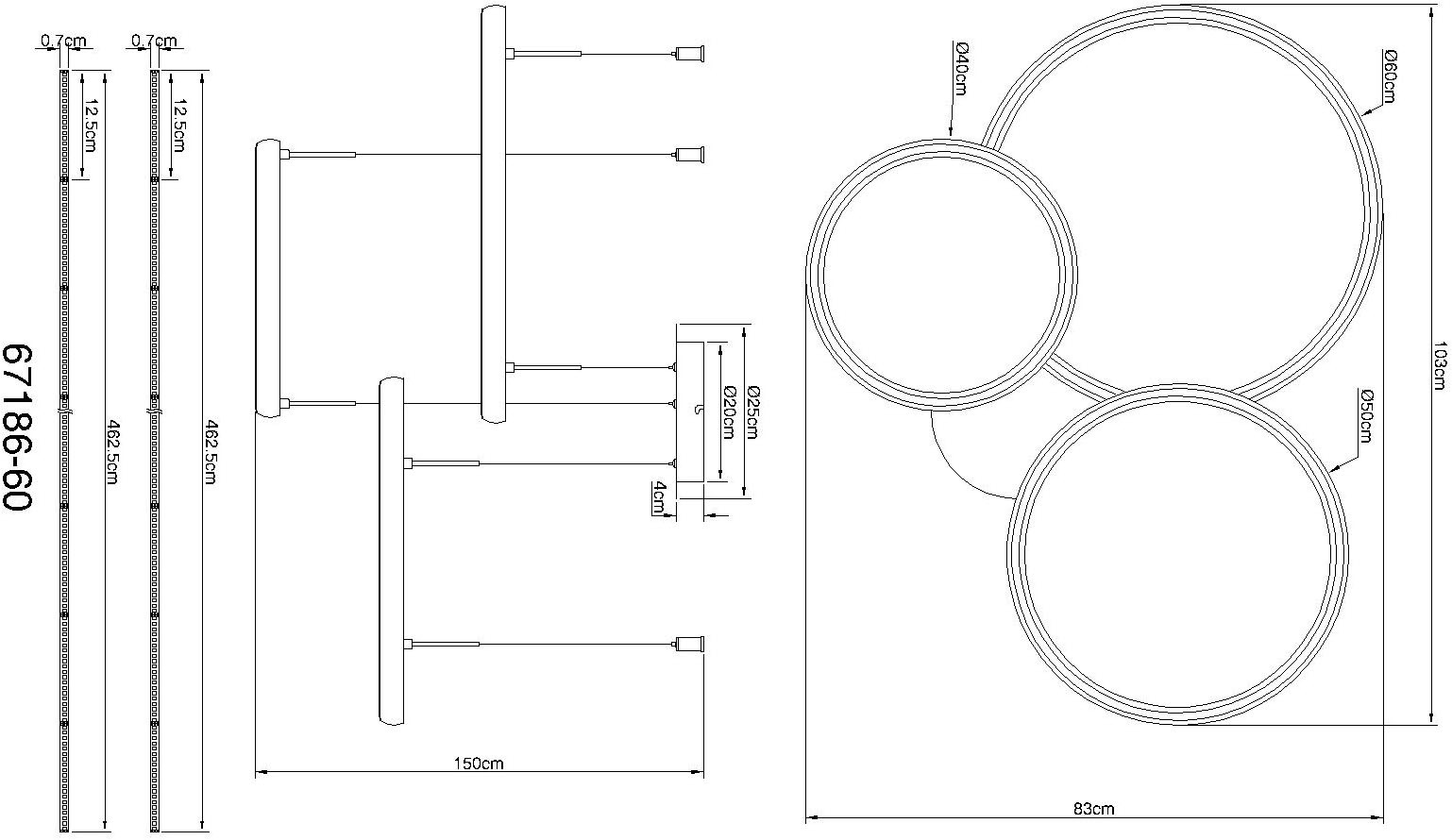 GLOBO LIGHTING Hängeleuchte »BRIGGS« LED-Modul 1 Stk. warmweiß - kaltweiß Hängelampe Esszimmer-Leuchte Esstischleuchte Wohnzimmer