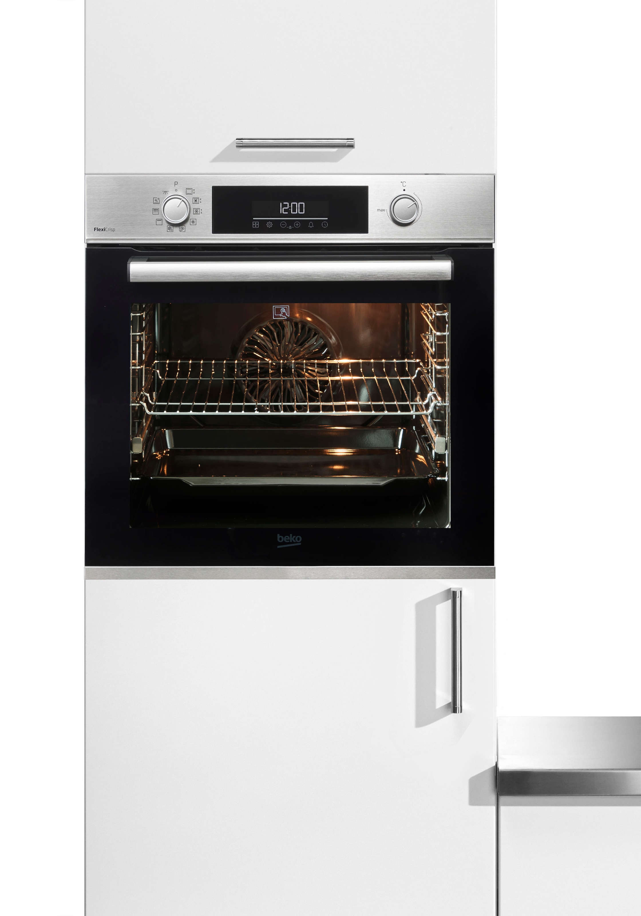 BEKO Einbaubackofen »BBIM12300XMPEF«, BBIM12300XMPEF, mit 1-fach-Teleskopauszug, Pyrolyse-Selbstreinigung