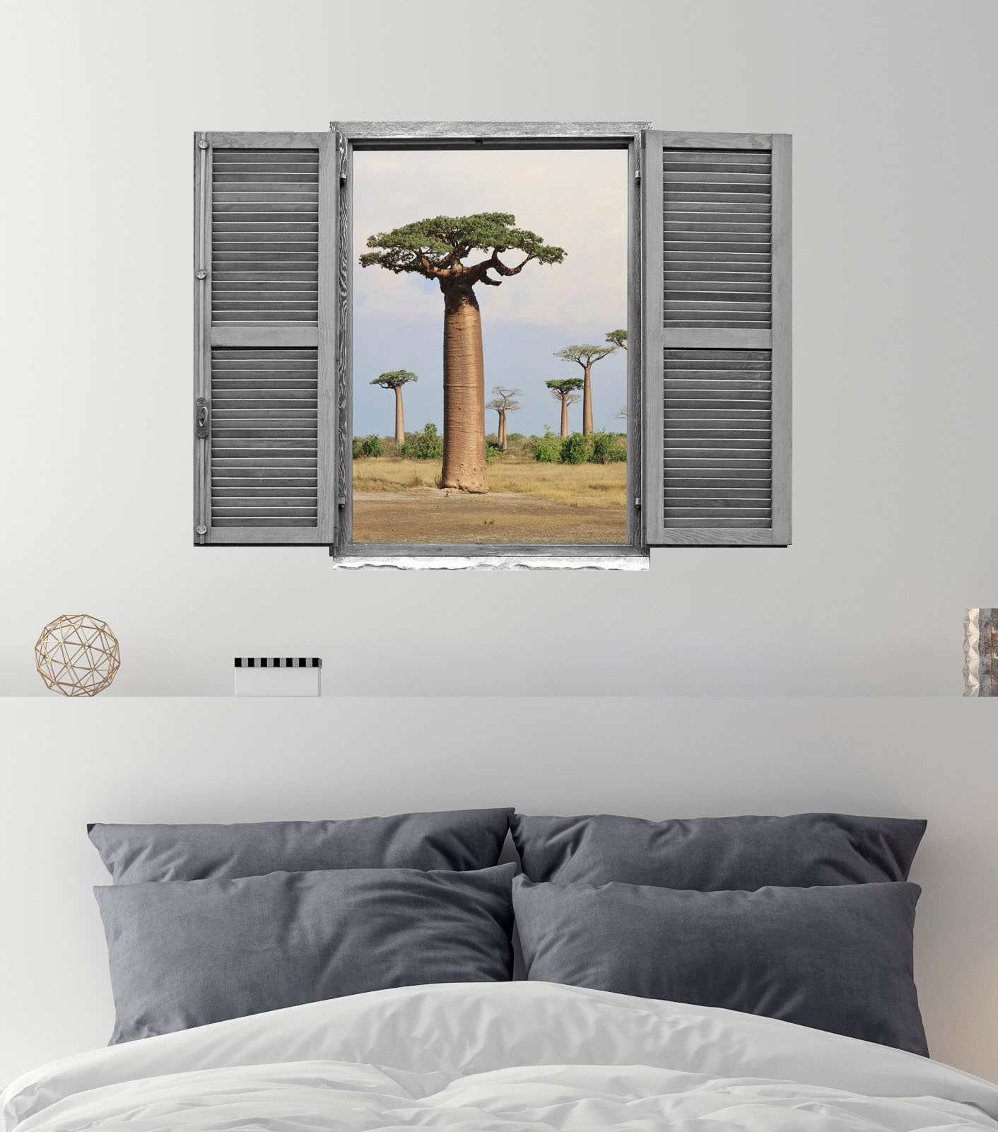 queence Wandtattoo »Afrikanische Baüme«, (1 St.), Wandsticker, Wandbild, selbstklebend, 3D, Fenster