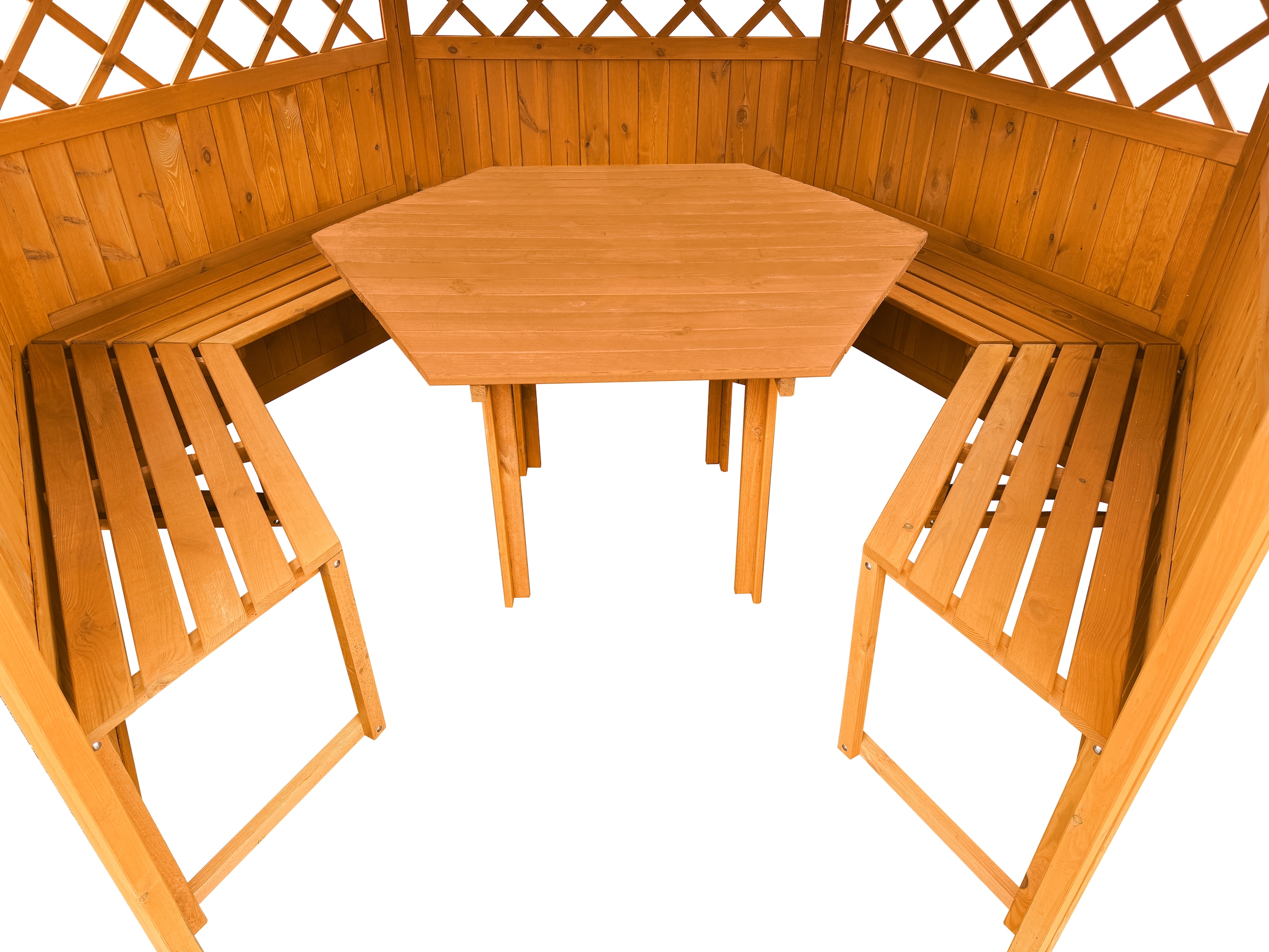 promadino Pavillon »Marburg« BxT: 309x309 cm, inkl. Sitzgruppe und Brüstung