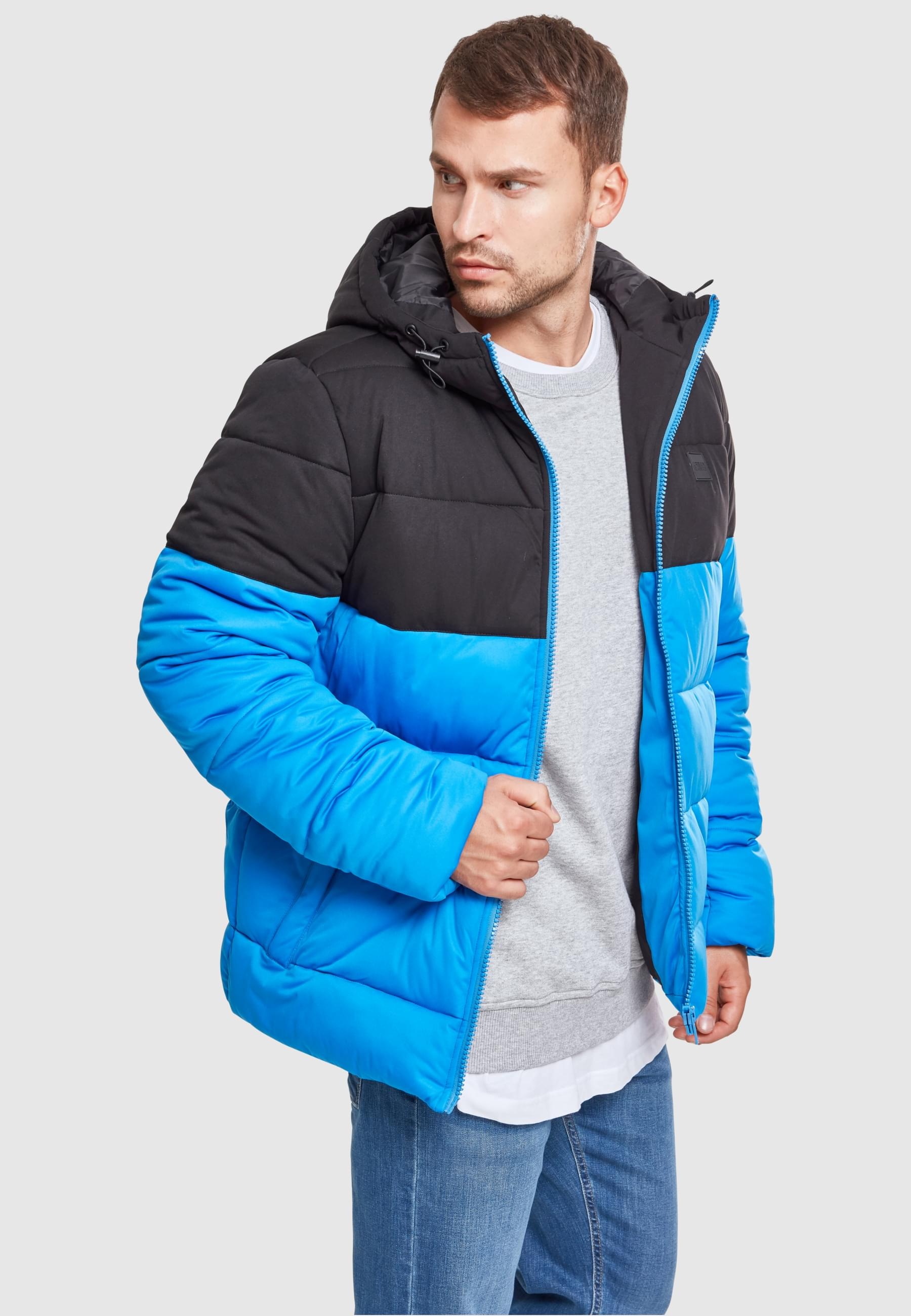 URBAN CLASSICS Winterjacke »Urban Classics Herren Hooded 2-Tone Puffer Jacket«, (1 St.), mit Kapuze