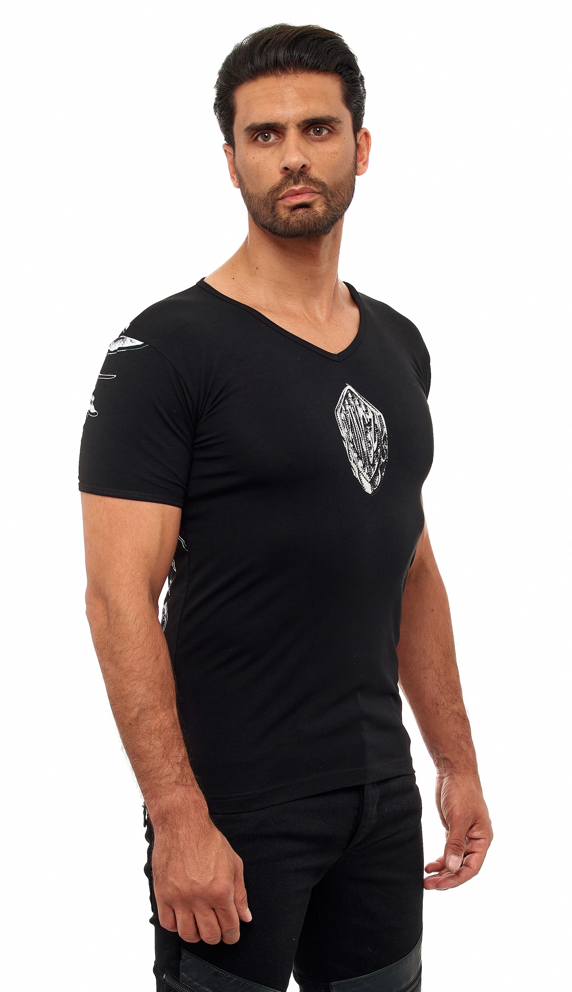 KINGZ T-Shirt, mit ausgefallenem Adler-Print