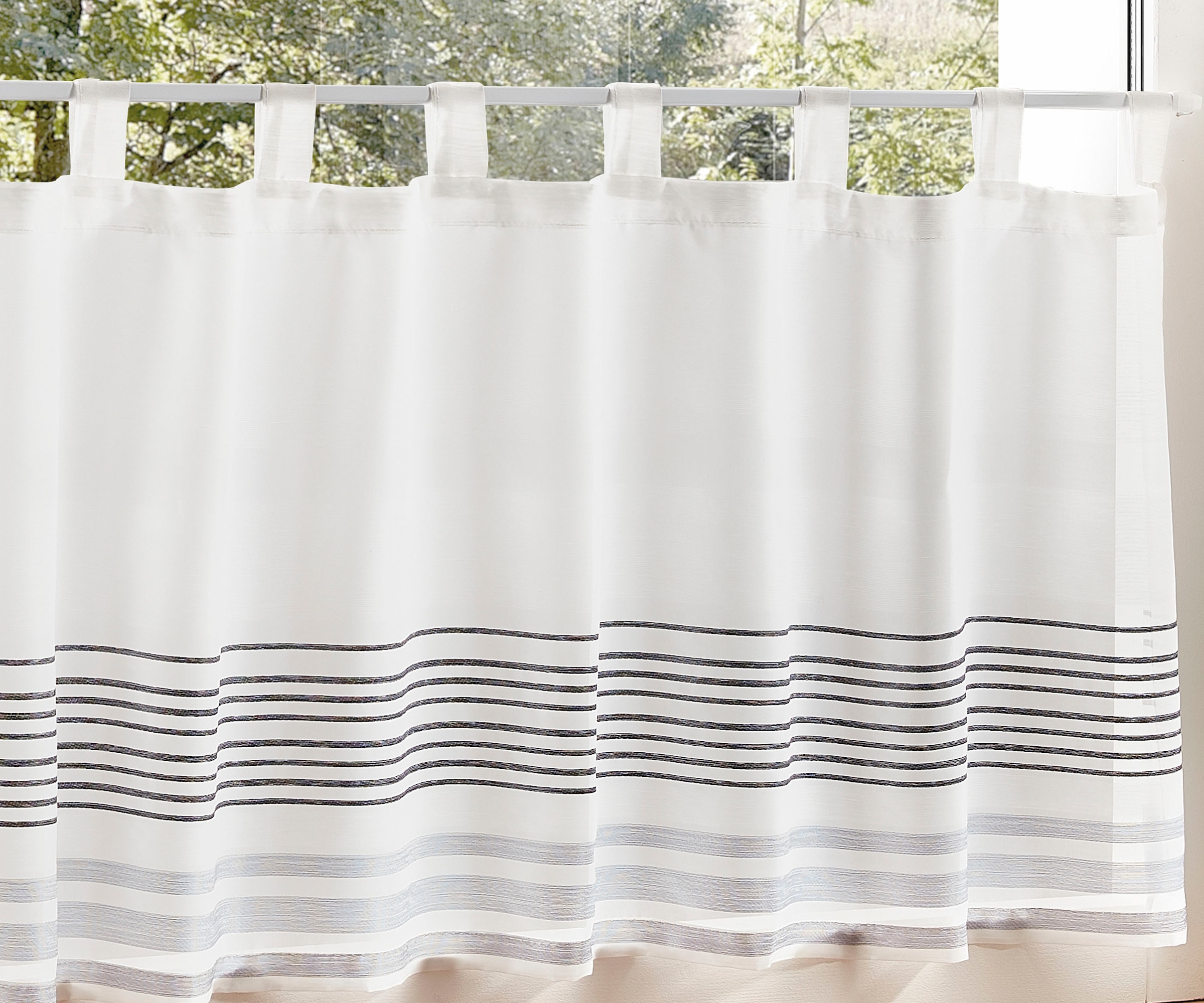 decolife Scheibengardine »Manu«, (1 St.), HxB: 45x140, Scheibengardine mit Webstruktur