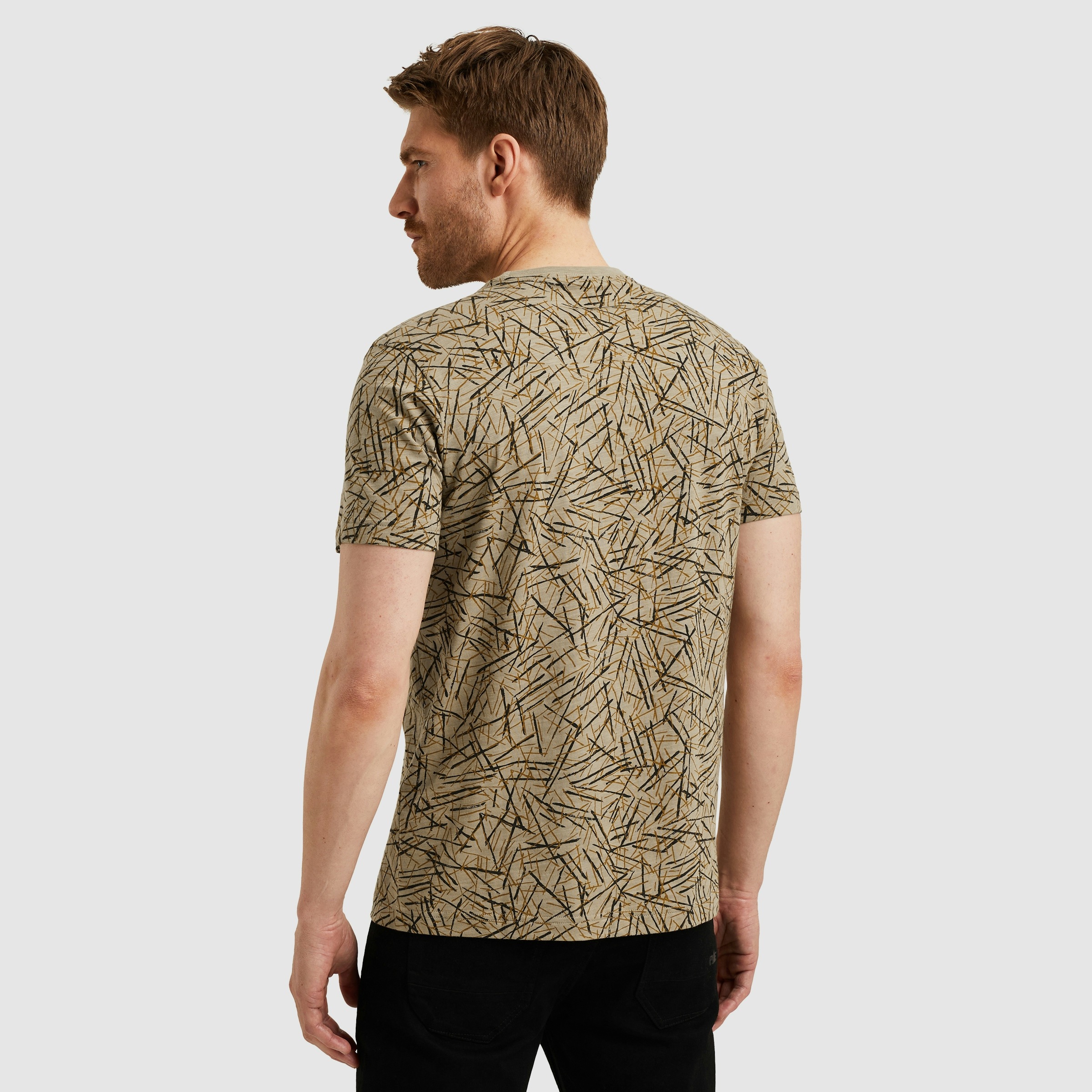 Thumbnail - PME LEGEND T-Shirt "Short sleeve r-neck slub jersey aop" Allover-Druck mit Logo-Badge