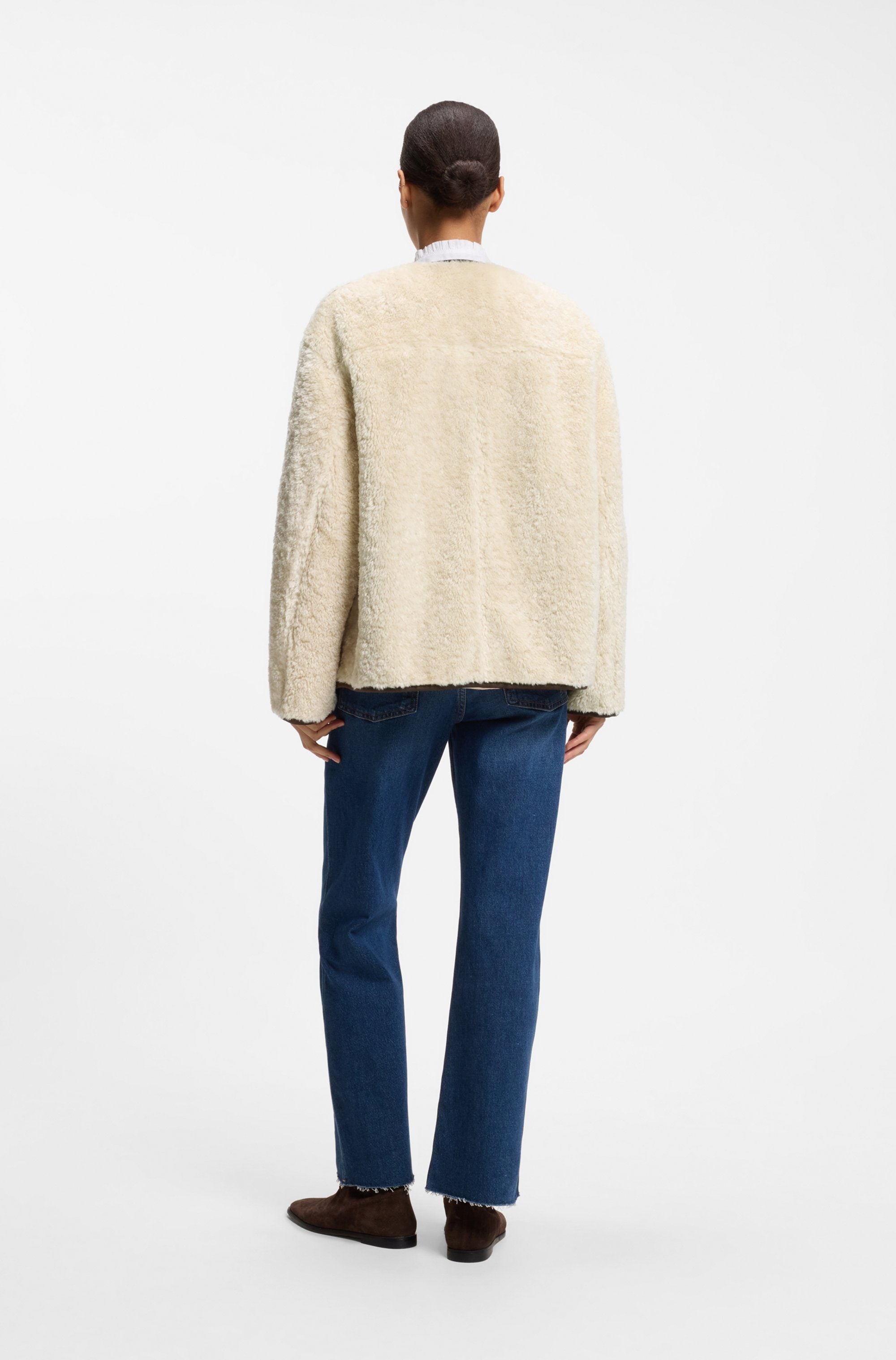BOSS ORANGE Plüschjacke »Cody Premium Damenmode« aus softem Teddy-Gewebe, Relaxed Fit