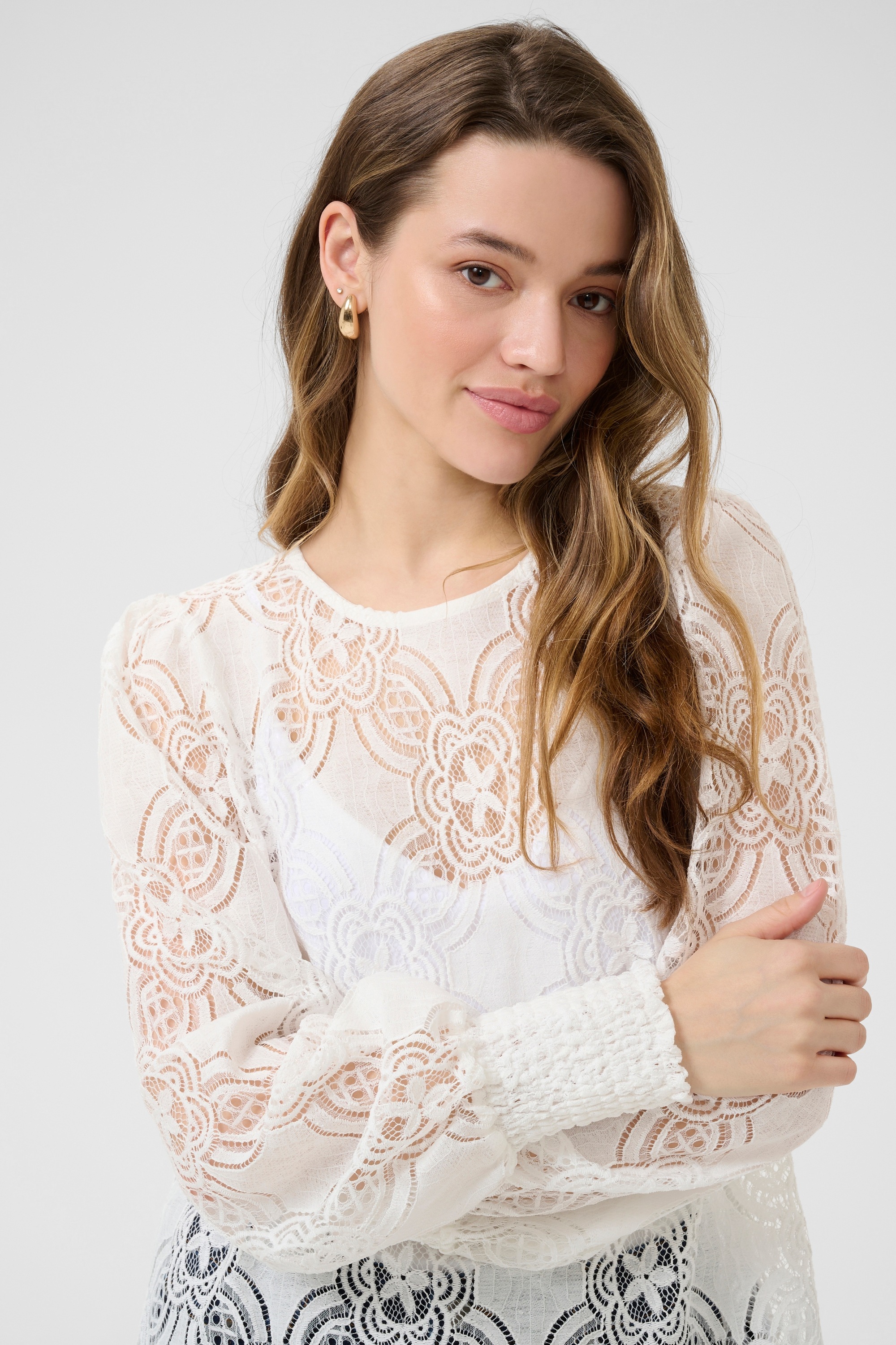 KAFFE Langarmbluse »Damen Bluse langarm KAraula«