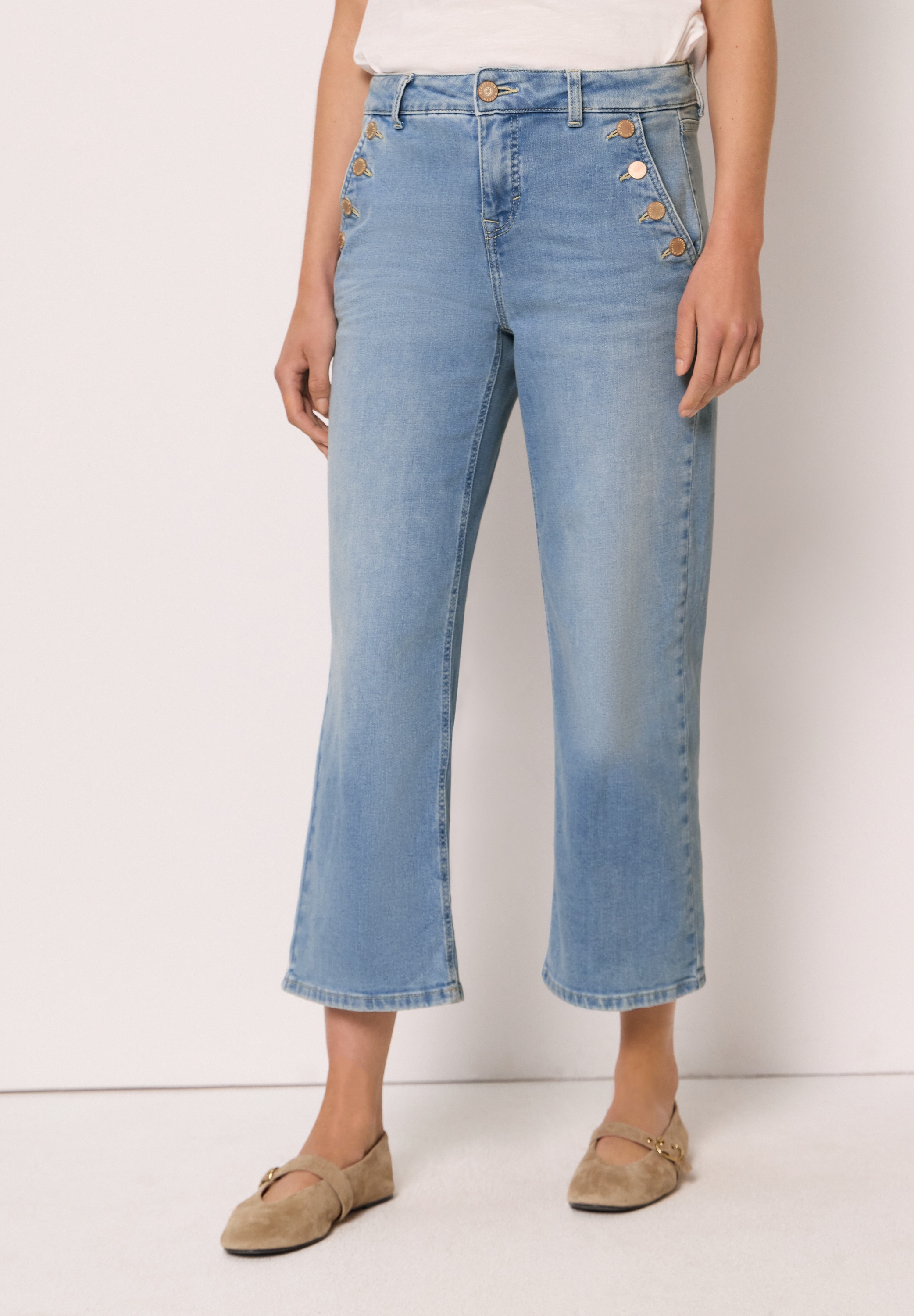 STREET ONE STUDIO Loose-fit-Jeans mit Wide Legs