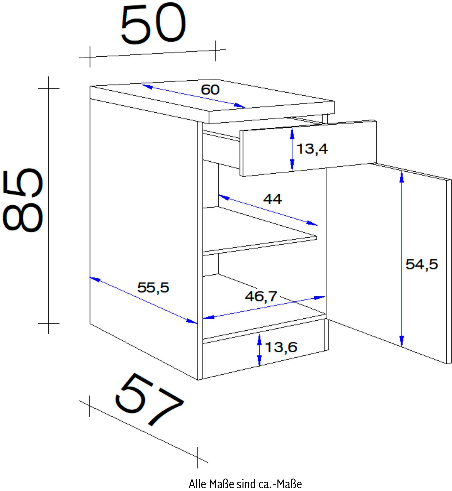 Flex-Well Unterschrank »Lucca«, (B x H x T) 50 x 85 x 60 cm