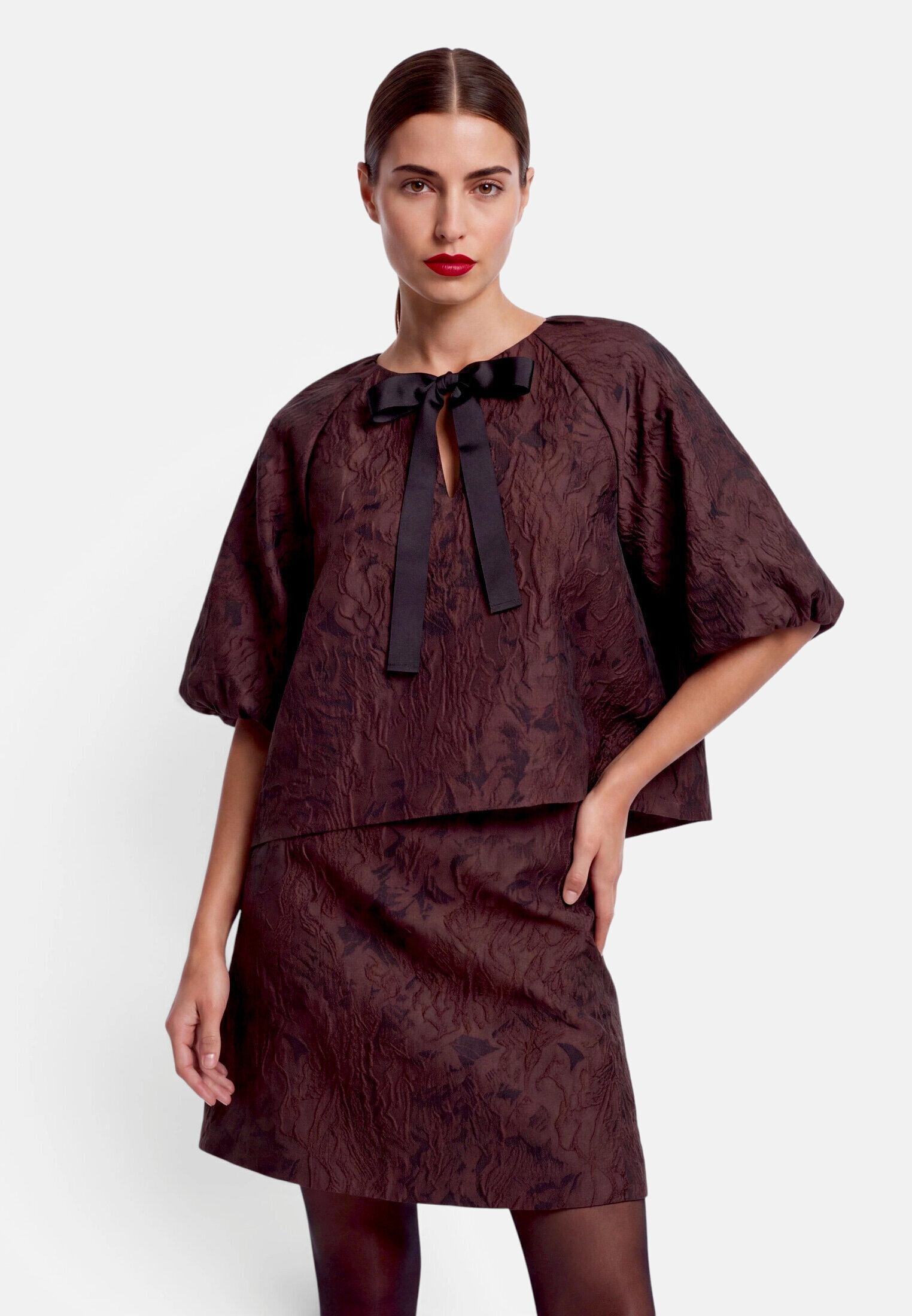 Zero Klassische Bluse »Damen mit Jacquard«