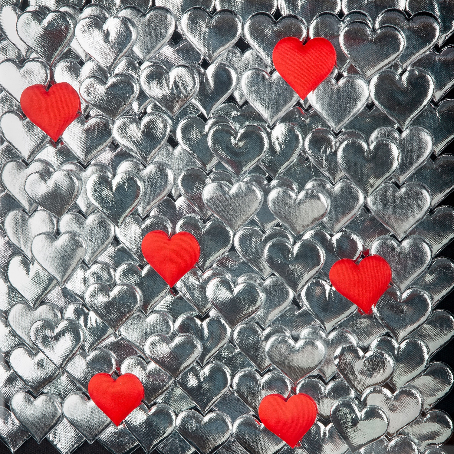 GILDE Metallbild »Bild quadratisch Heart  schwarz« Herzen 1 Stk. tlg. Herzbild Wanddekoration romantisch modern 3D-Optik Wohnaccessoire