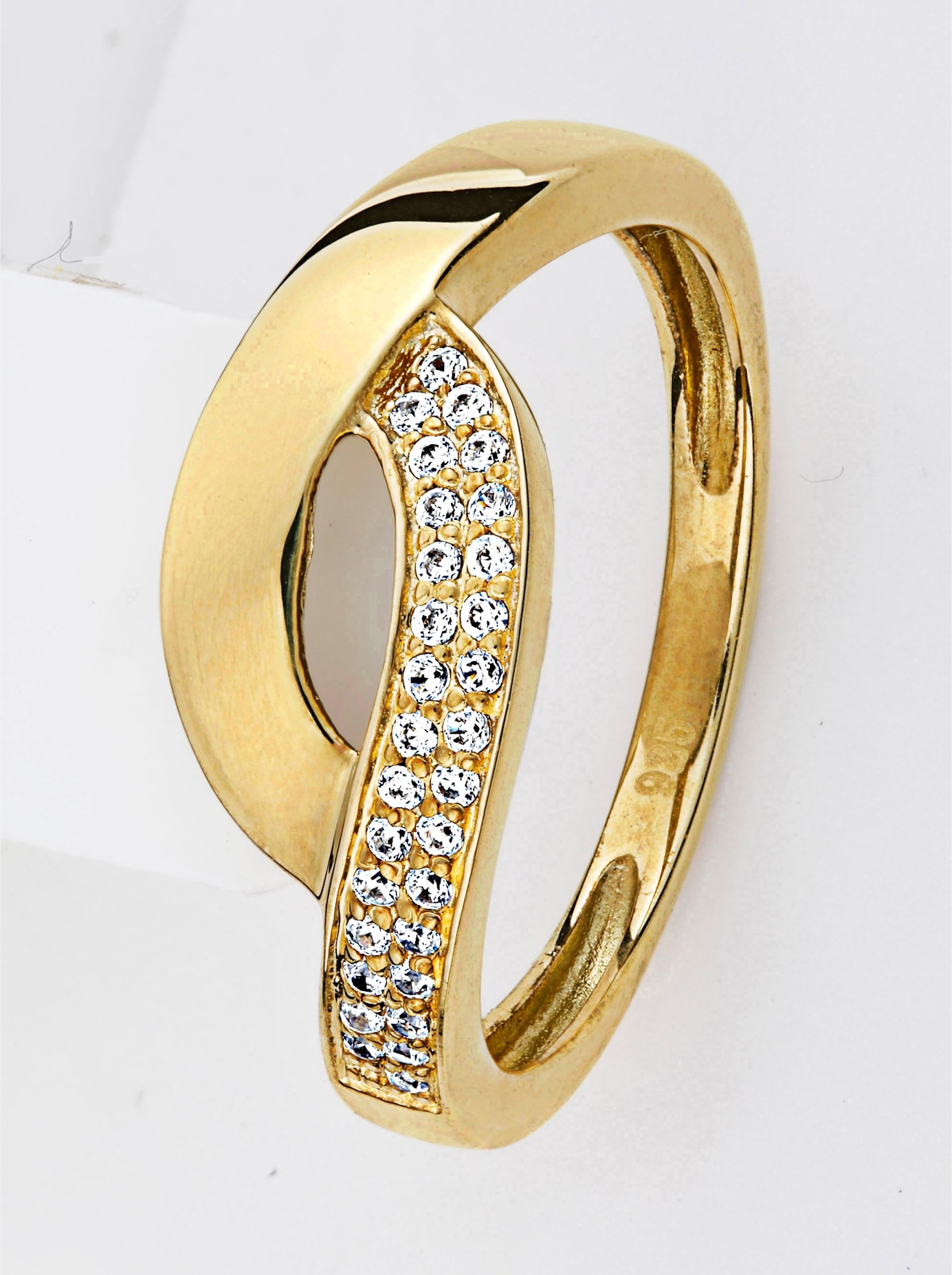 Fingerring LADY Gr. 16, silber (silber vergoldet 925), Fingerringe, Damen, 16, Silber 925 (Sterlingsilber), Fingerring