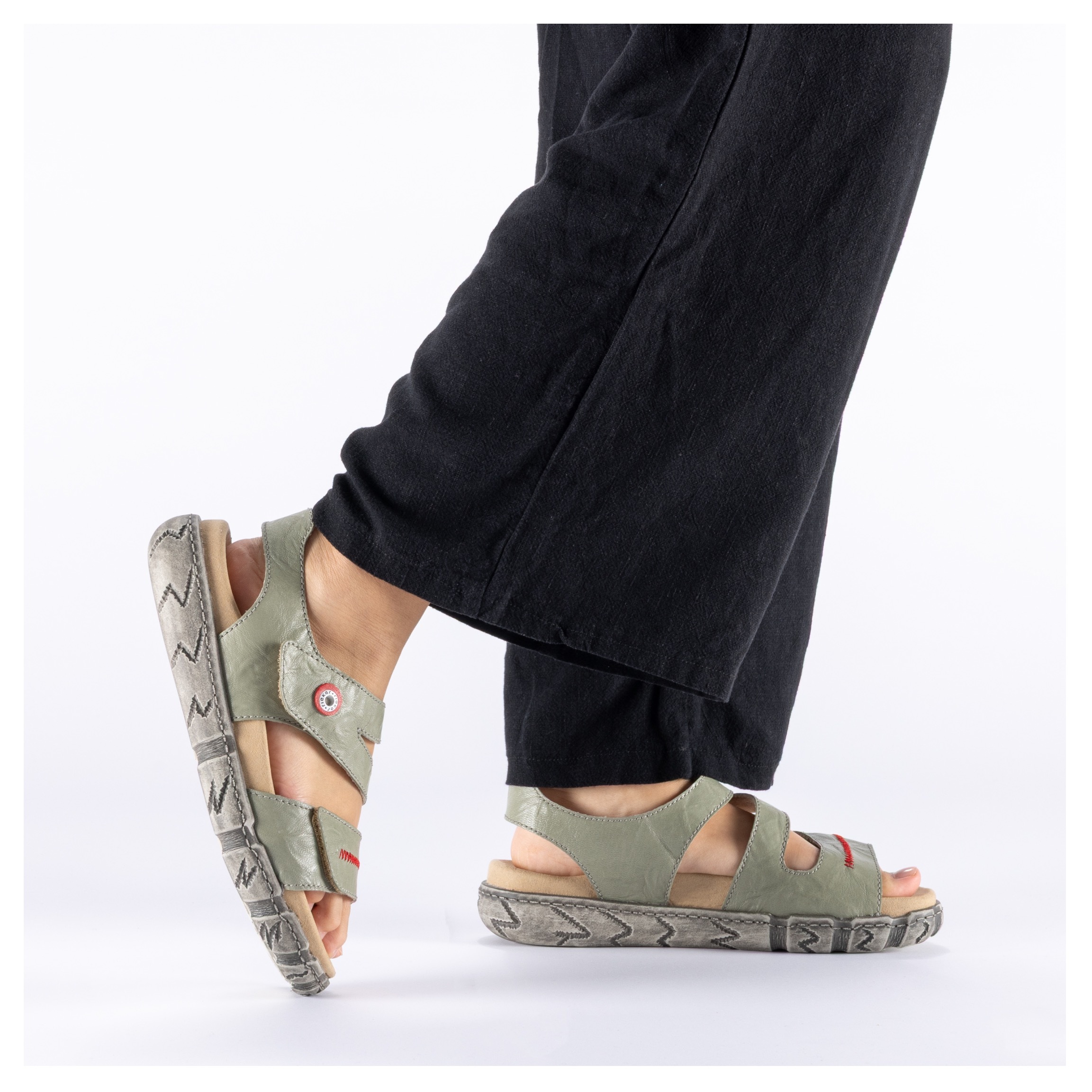 Rieker Sandale  Sommerschuh, Klettsandale mit Ziernaht