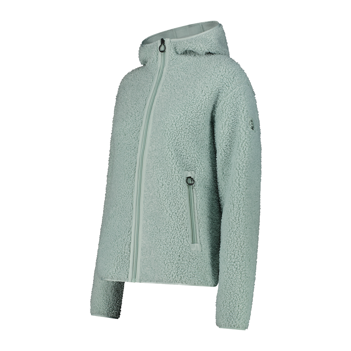 Kapuzenplüschjacke CMP, Damen, Gr. 42, grün (jade), Obermaterial: 100% Polyester, normal, Jacken 3